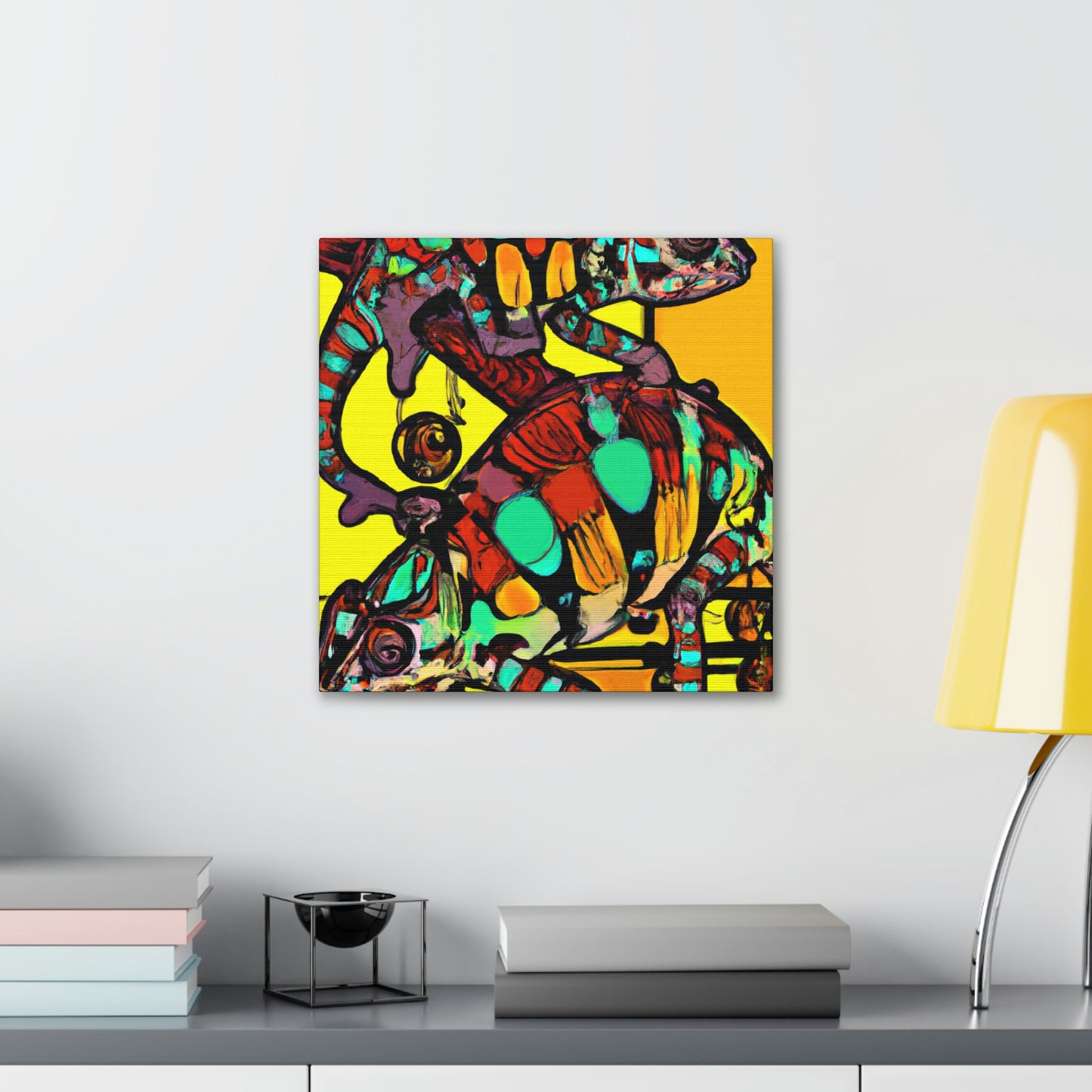 ""Gilded Chameleon Glamour" - Canvas