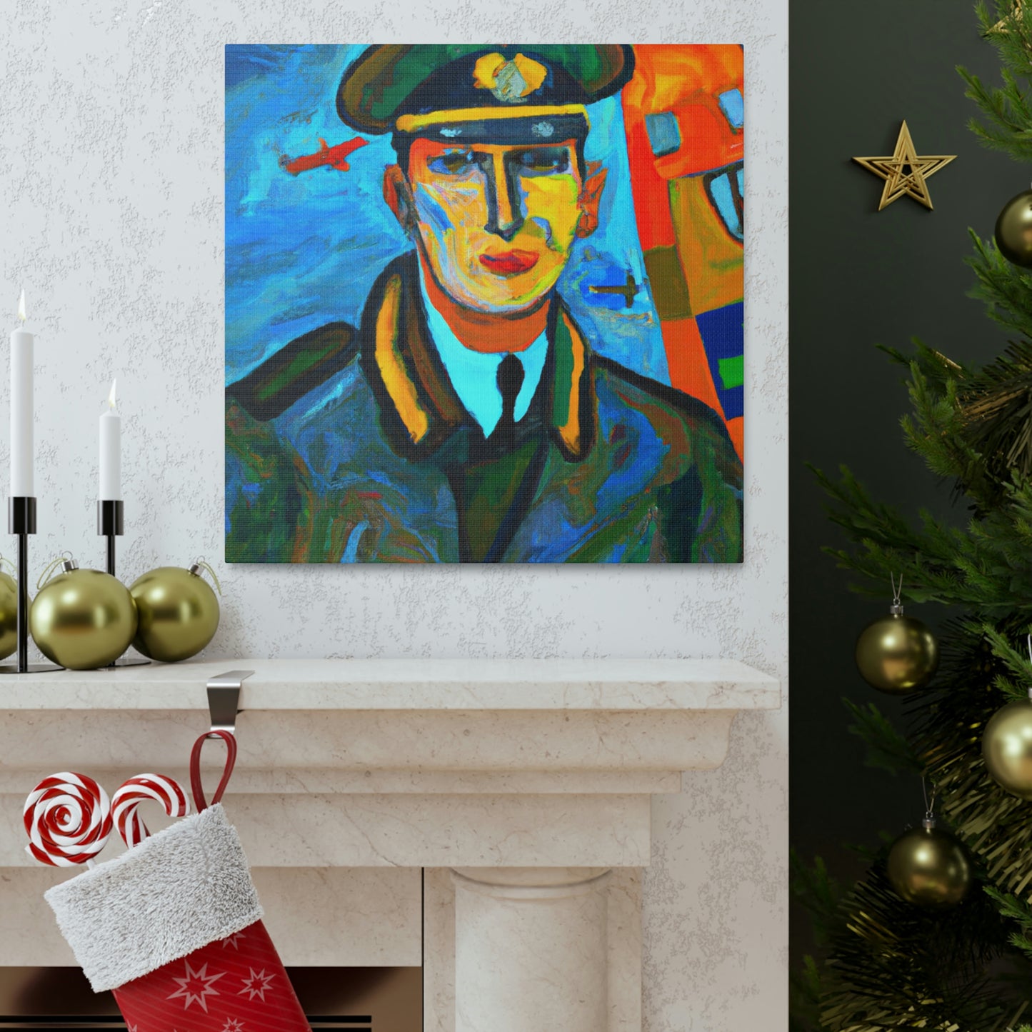 Navy Pilot in Fauve - Canvas