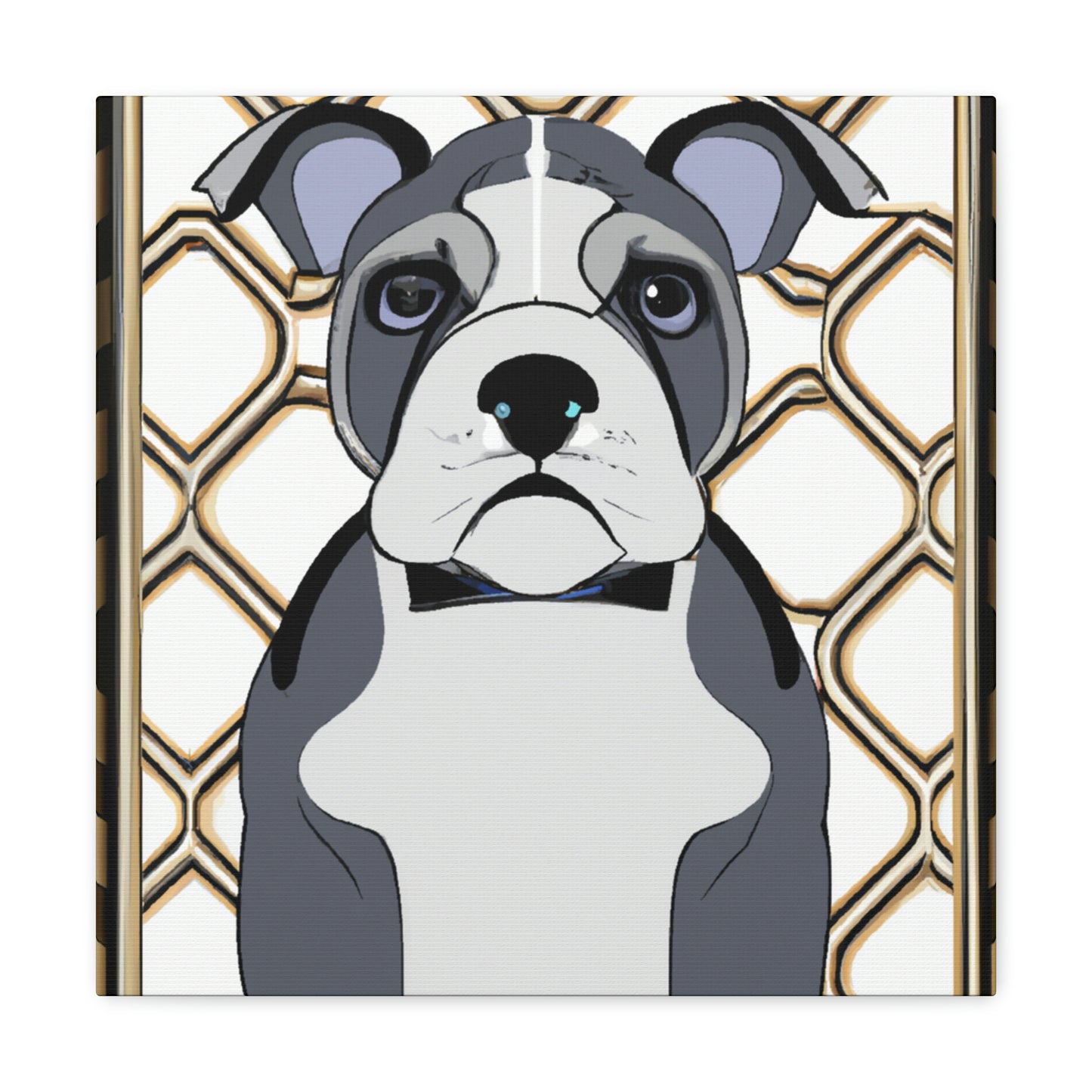 "Bulldog in Deco Style" - Canvas