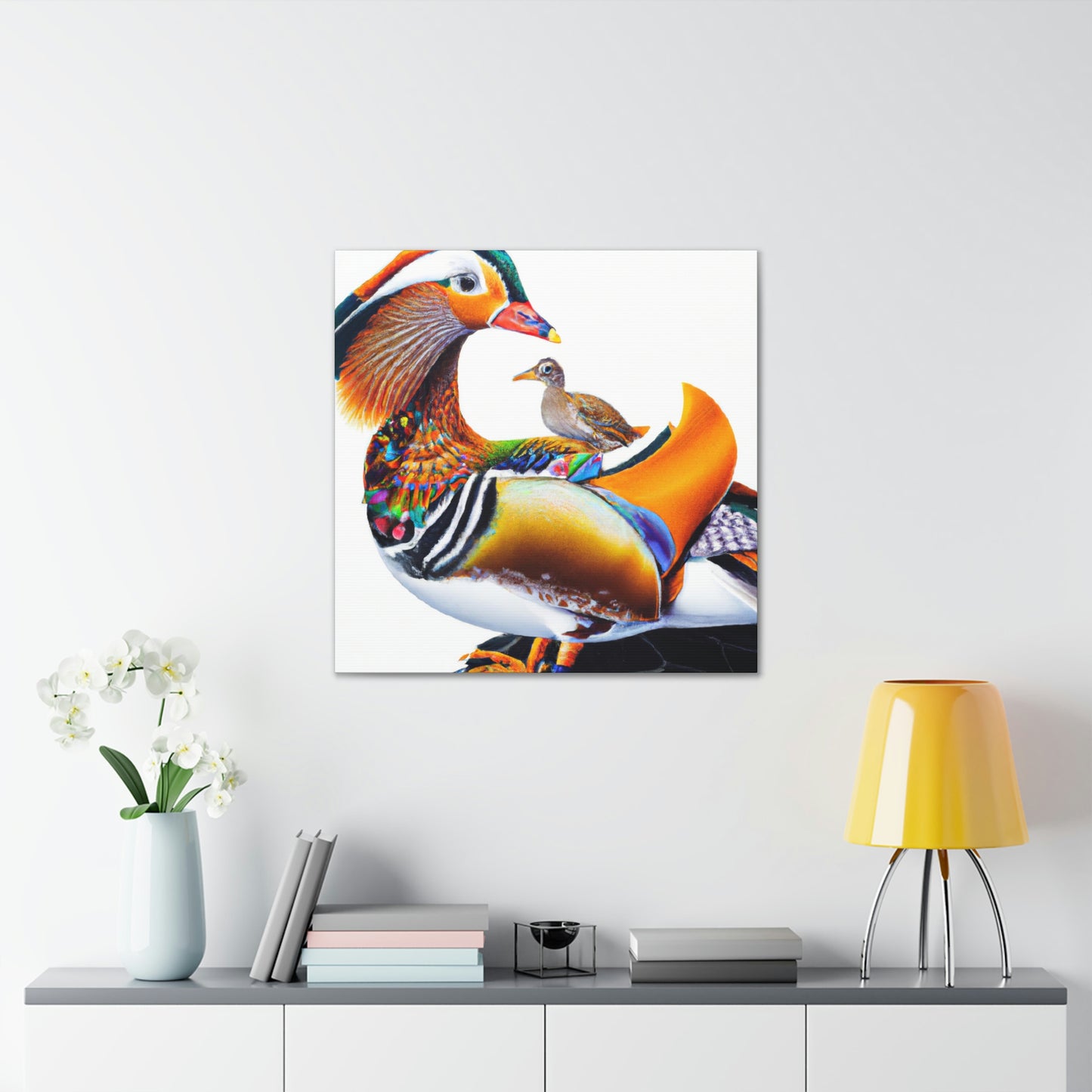 "Mandarin Ducks in Flight" - Canvas