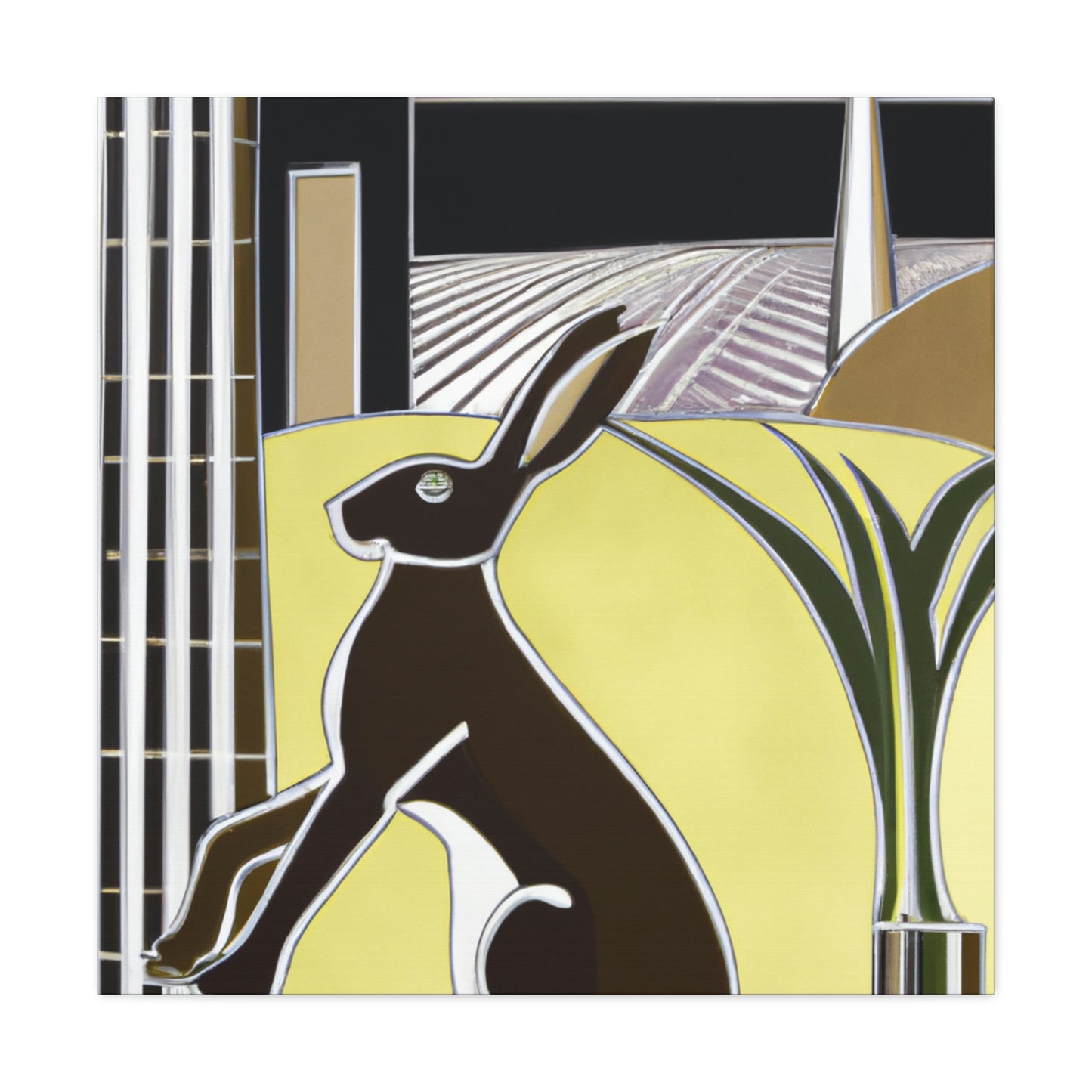 Rabbit in Art Deco - Canvas