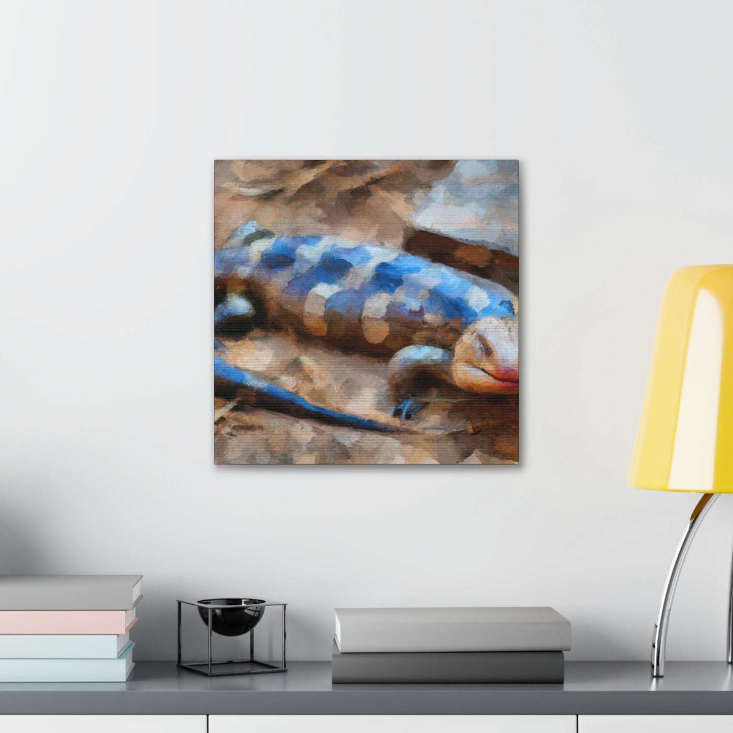 "Blue-Tongued Skink Dreaming" - Canvas