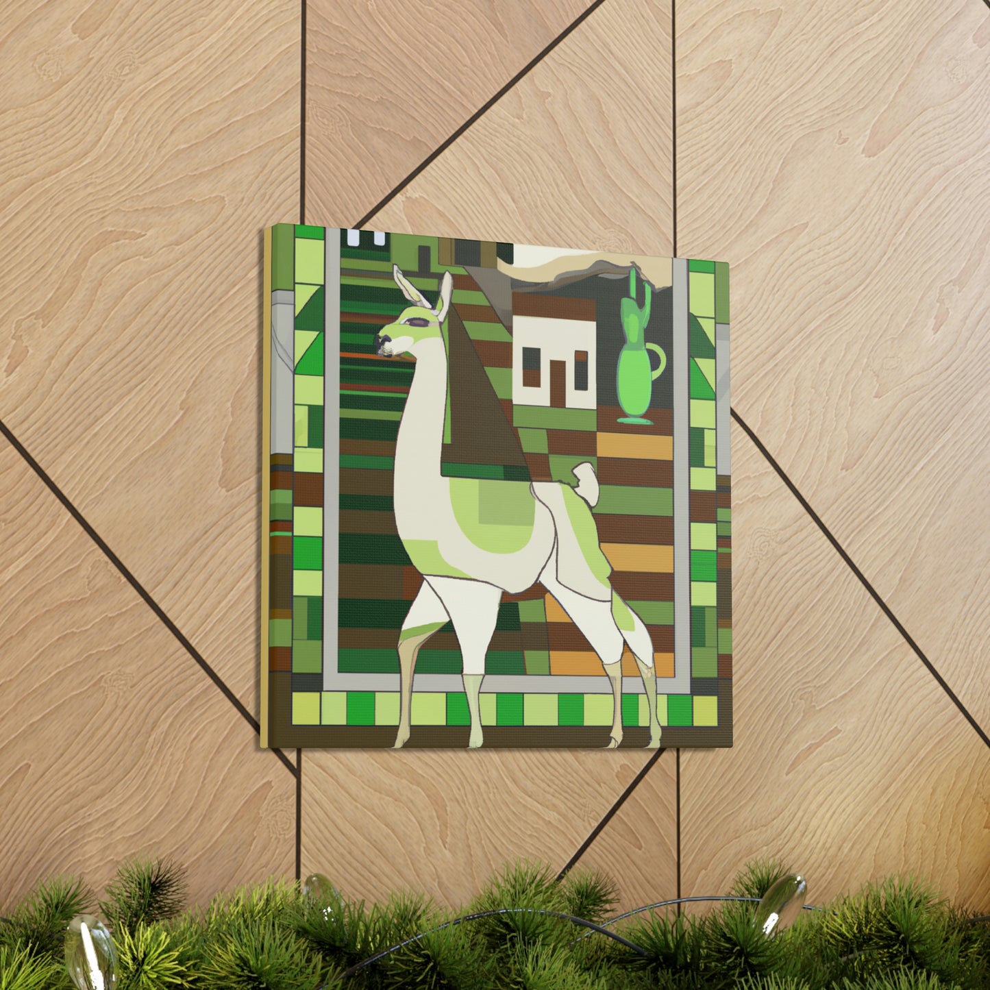 "Llama Art Deco Dream" - Canvas