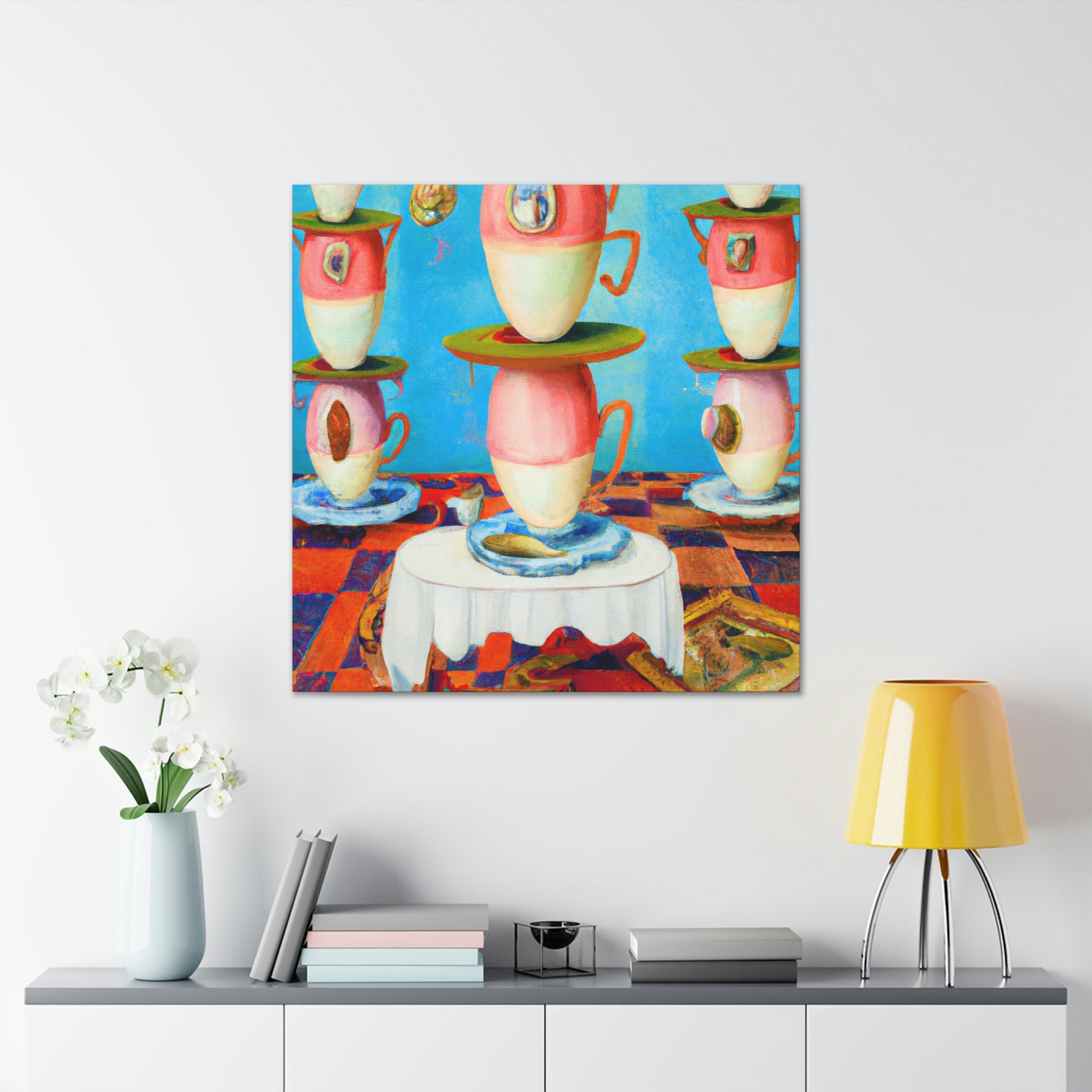 "Tea Cups in Dreamland" - Canvas