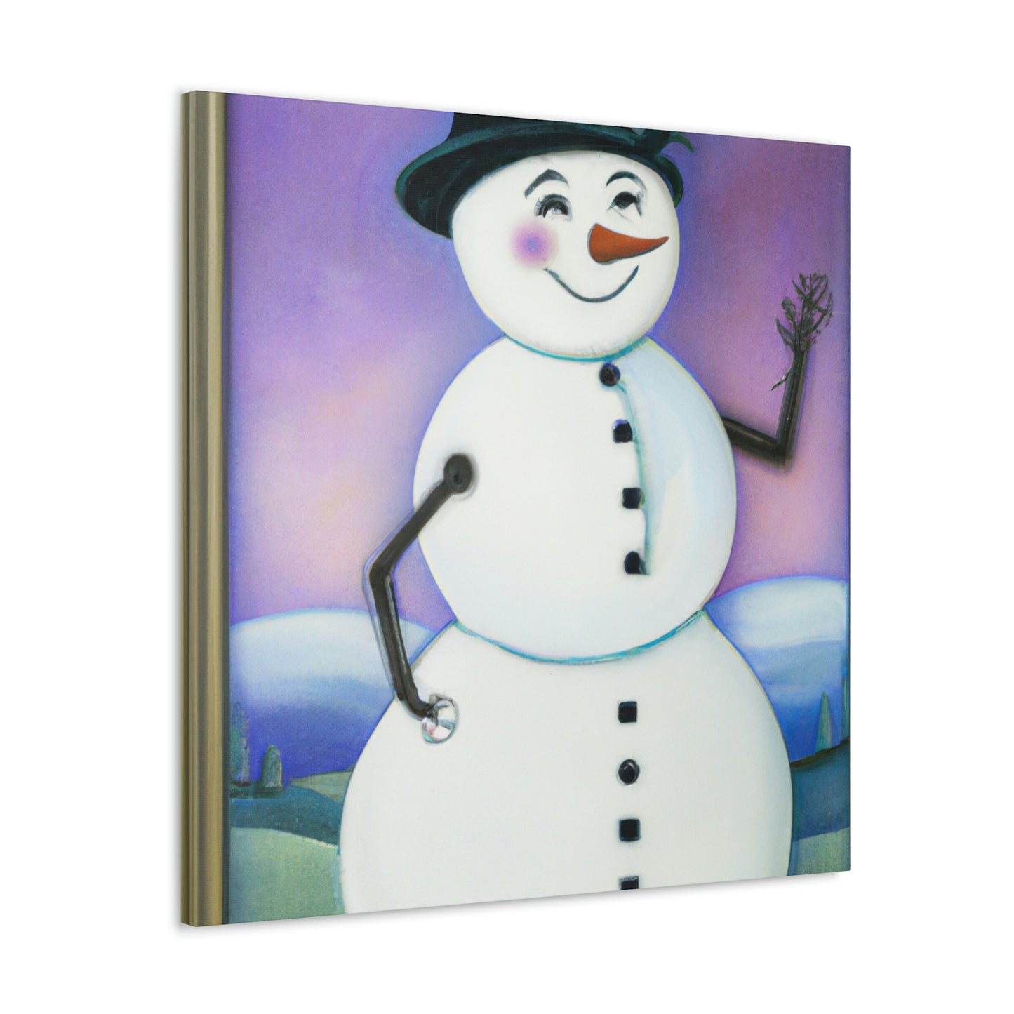 Chilling Art Deco Snowman - Canvas