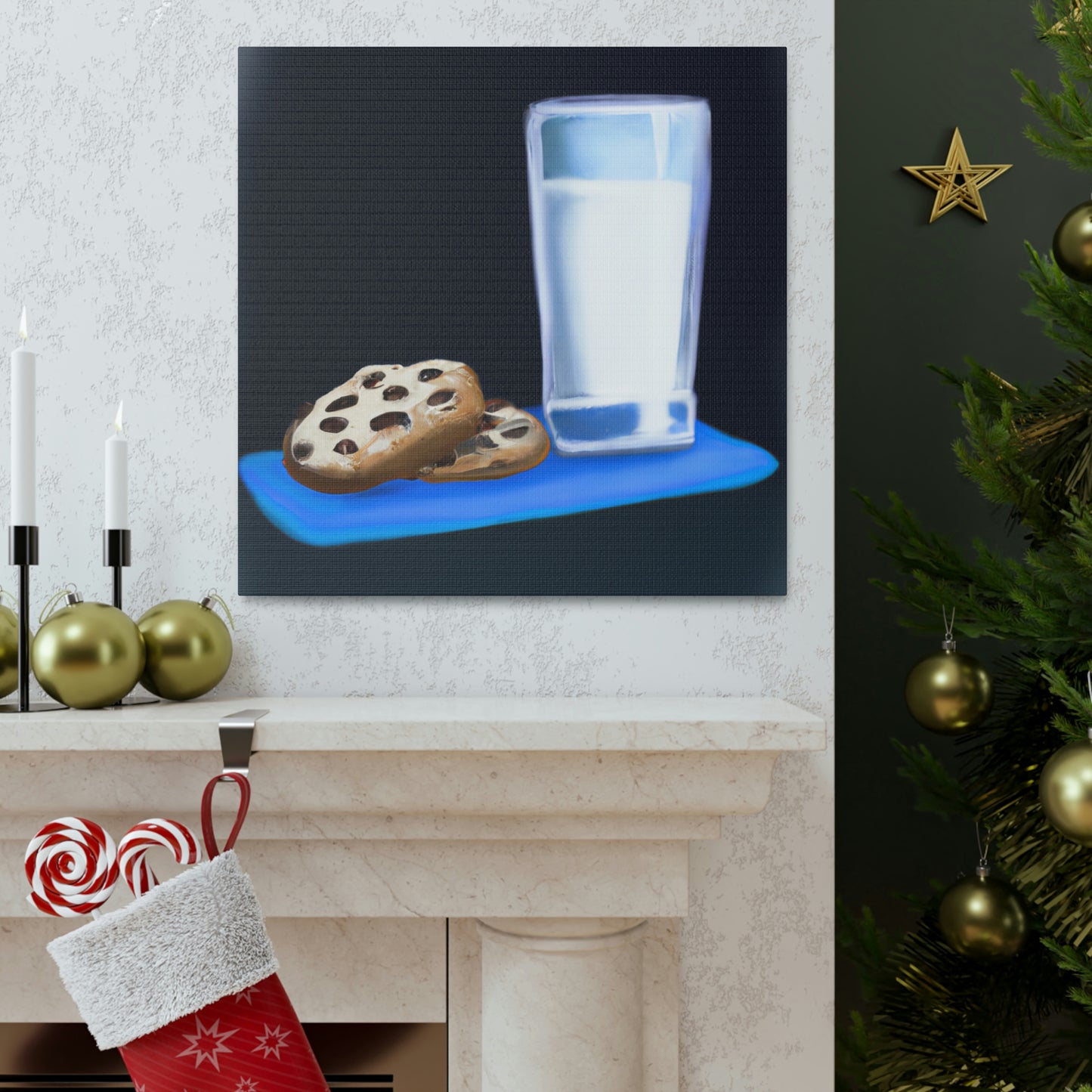 "Comforting Milk & Cookies" - Canvas