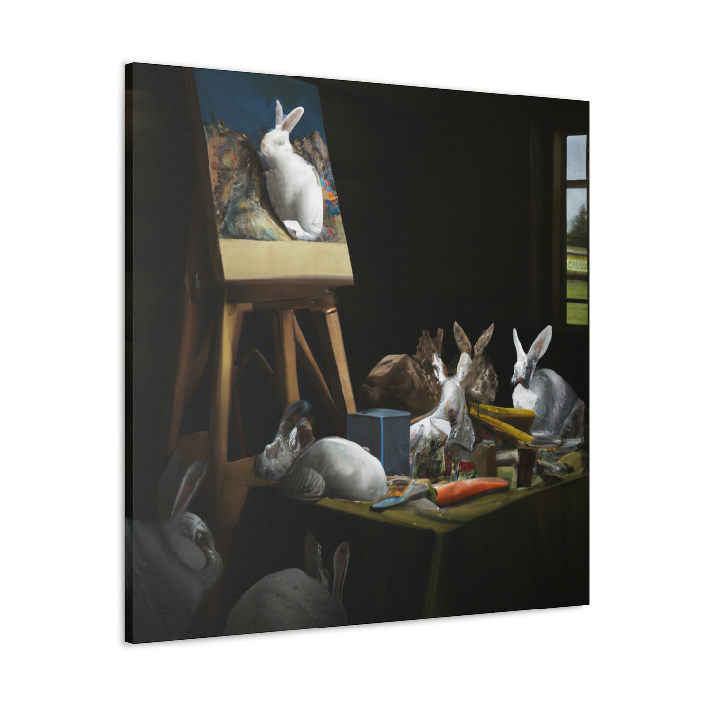 Rabbit in Spectrum Colors - Canvas