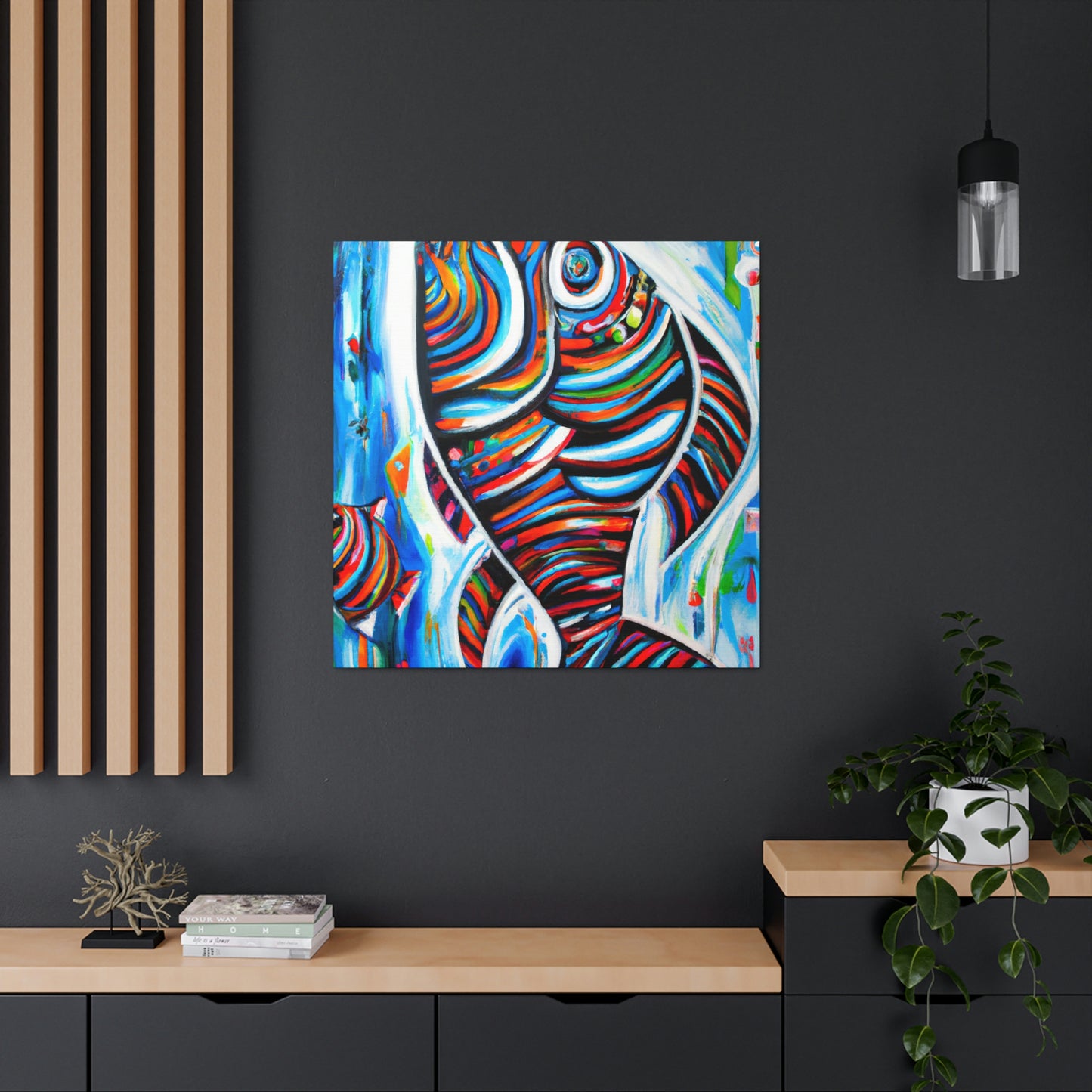 "Fish in Swirling Colors" - Canvas