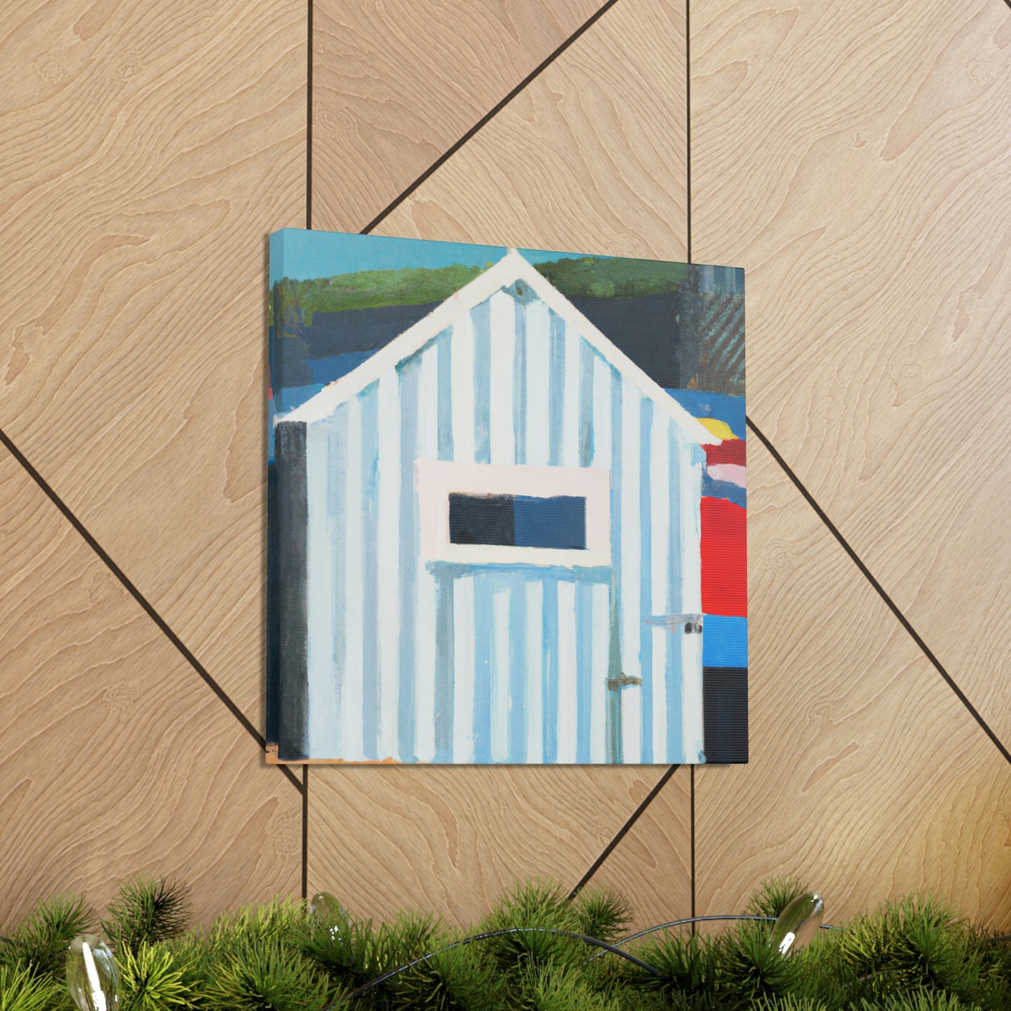 "Beach Hut Majesty 1940s" - Canvas