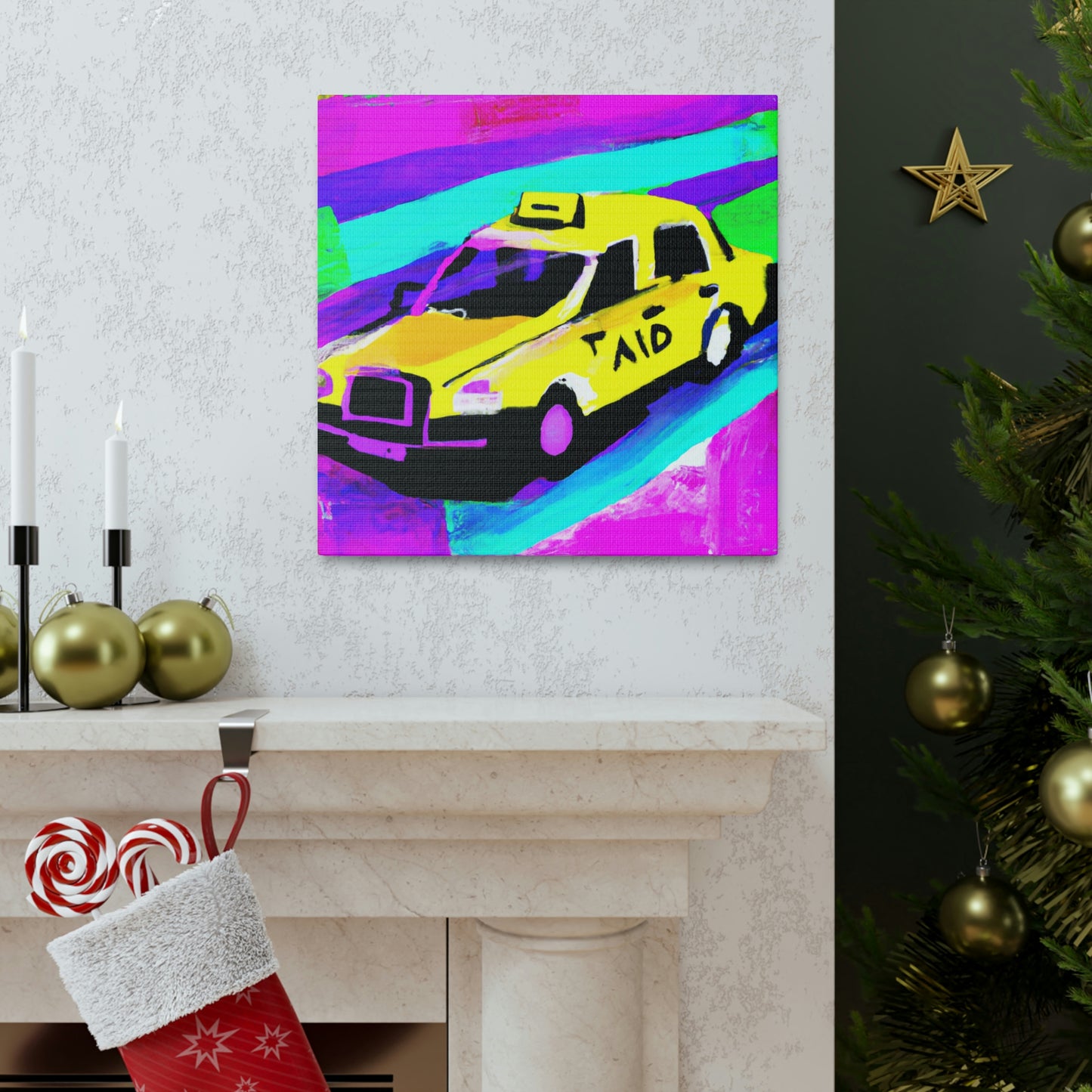 "Ride in Yellow Taxi" - Canvas