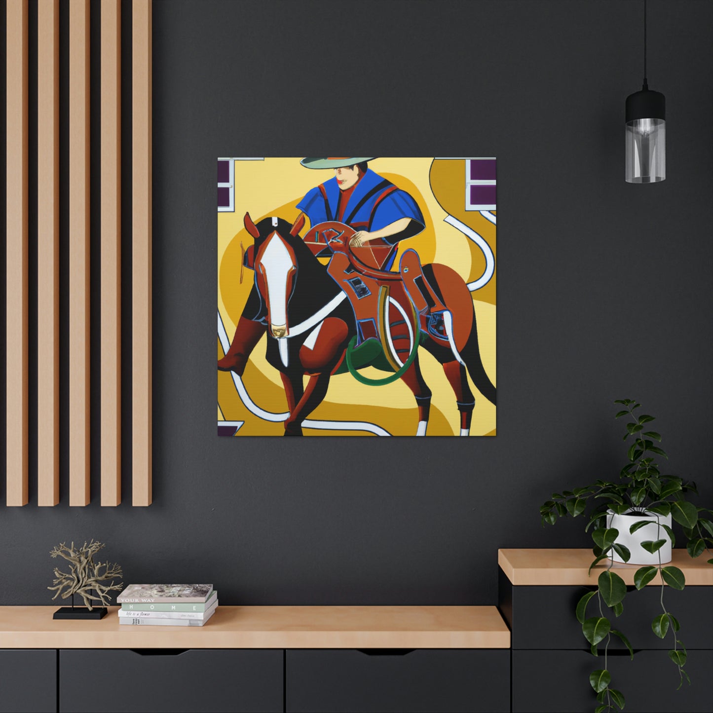 "Cowboy on Wild Steed" - Canvas