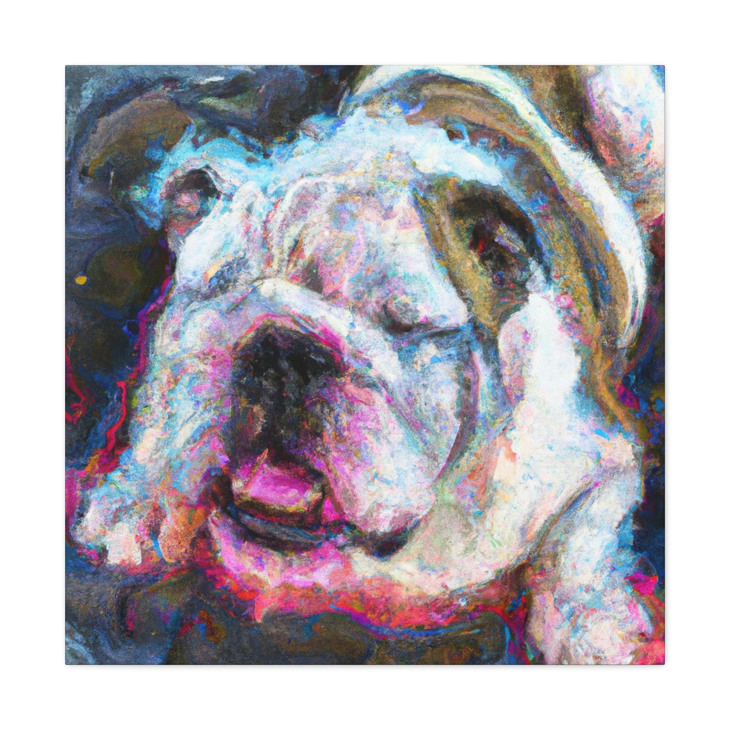 "English Bulldog Slumbering" - Canvas