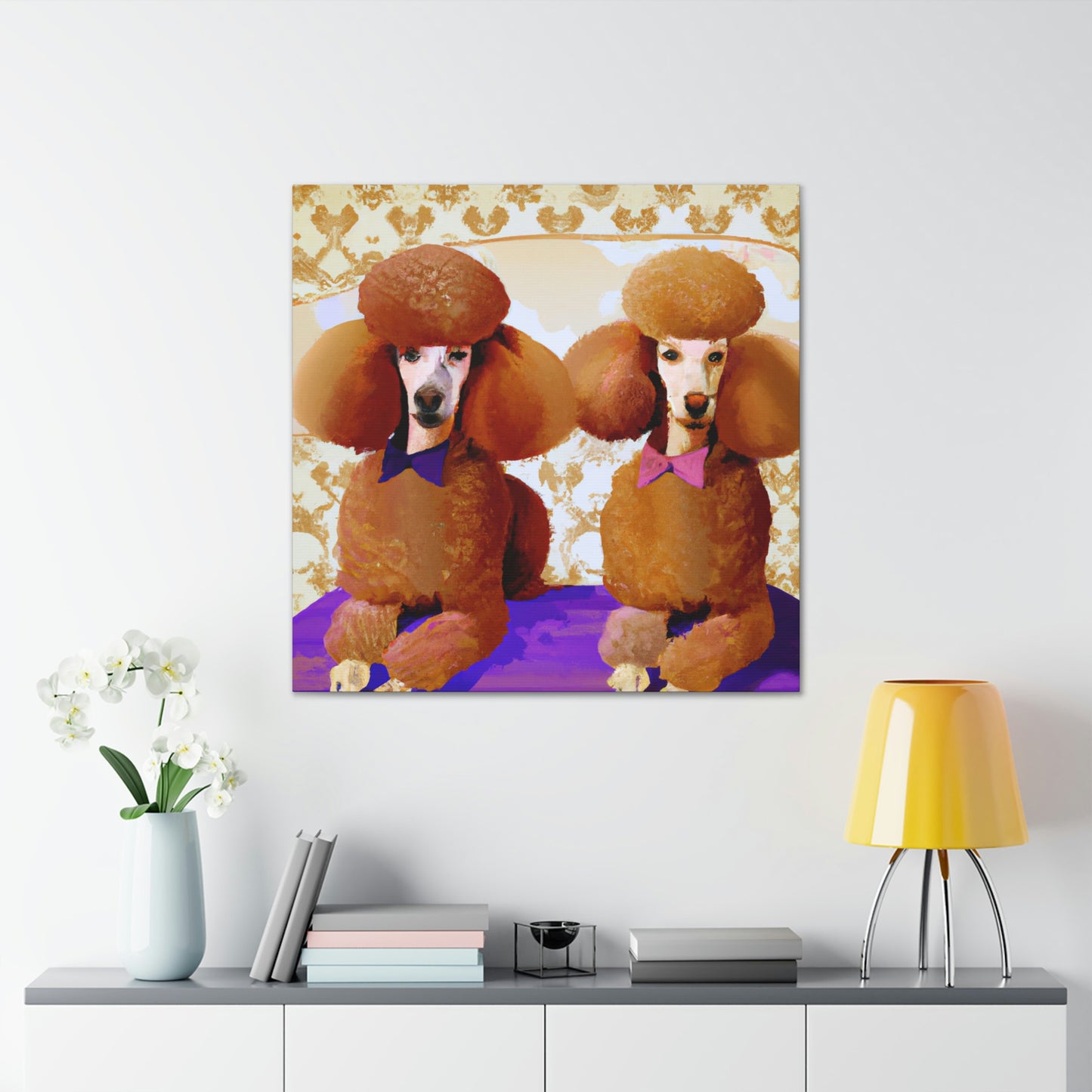 "Poodle in Art Deco" - Canvas