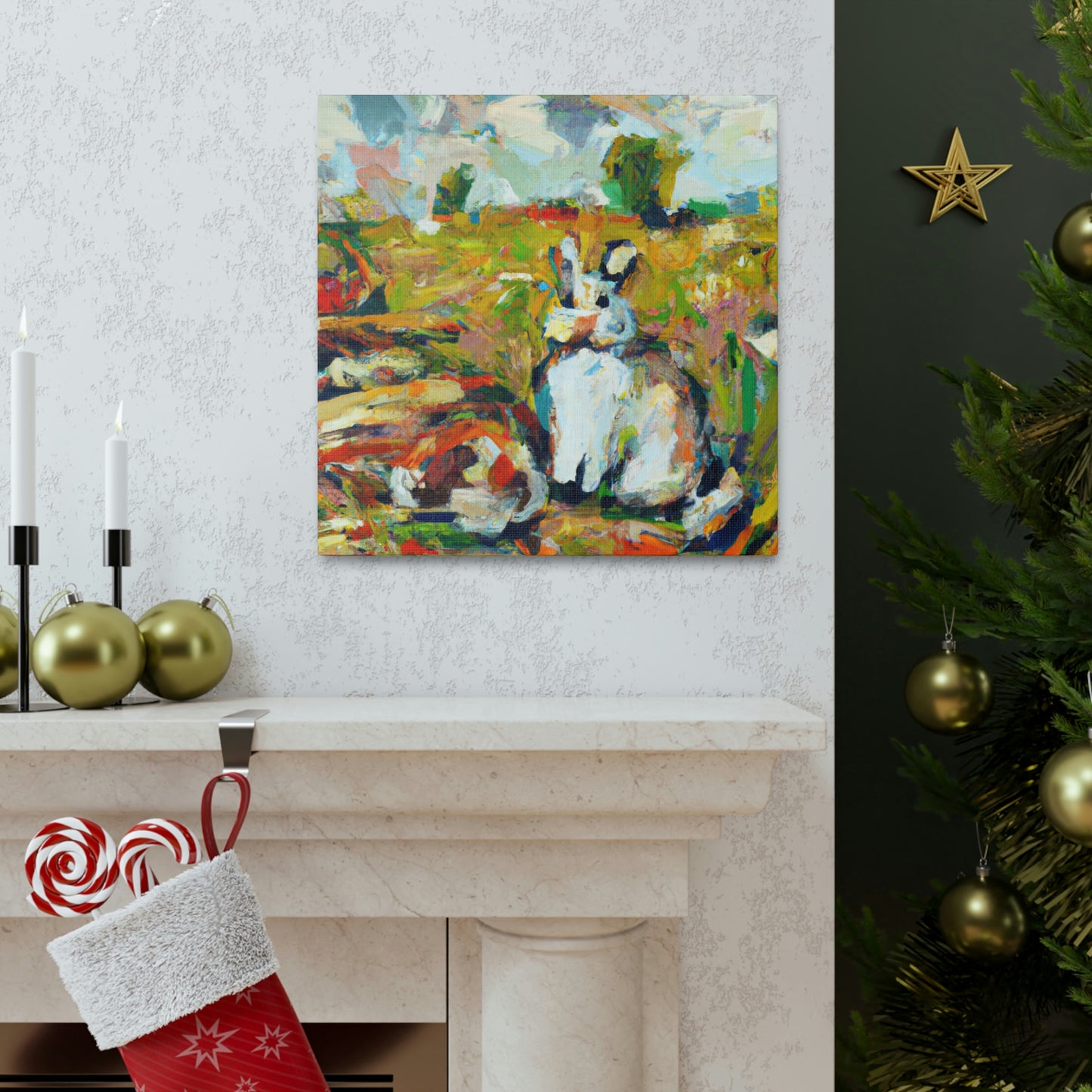 Rabbit in Impressionism - Canvas