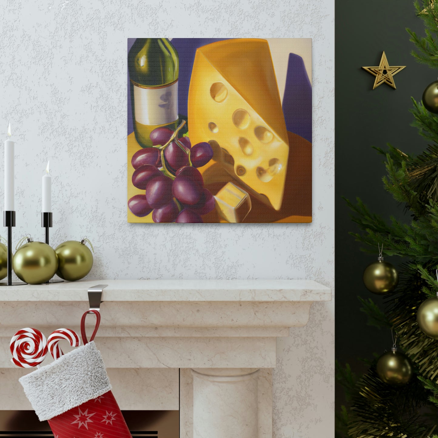 Cheese and Grapes Feast - Canvas