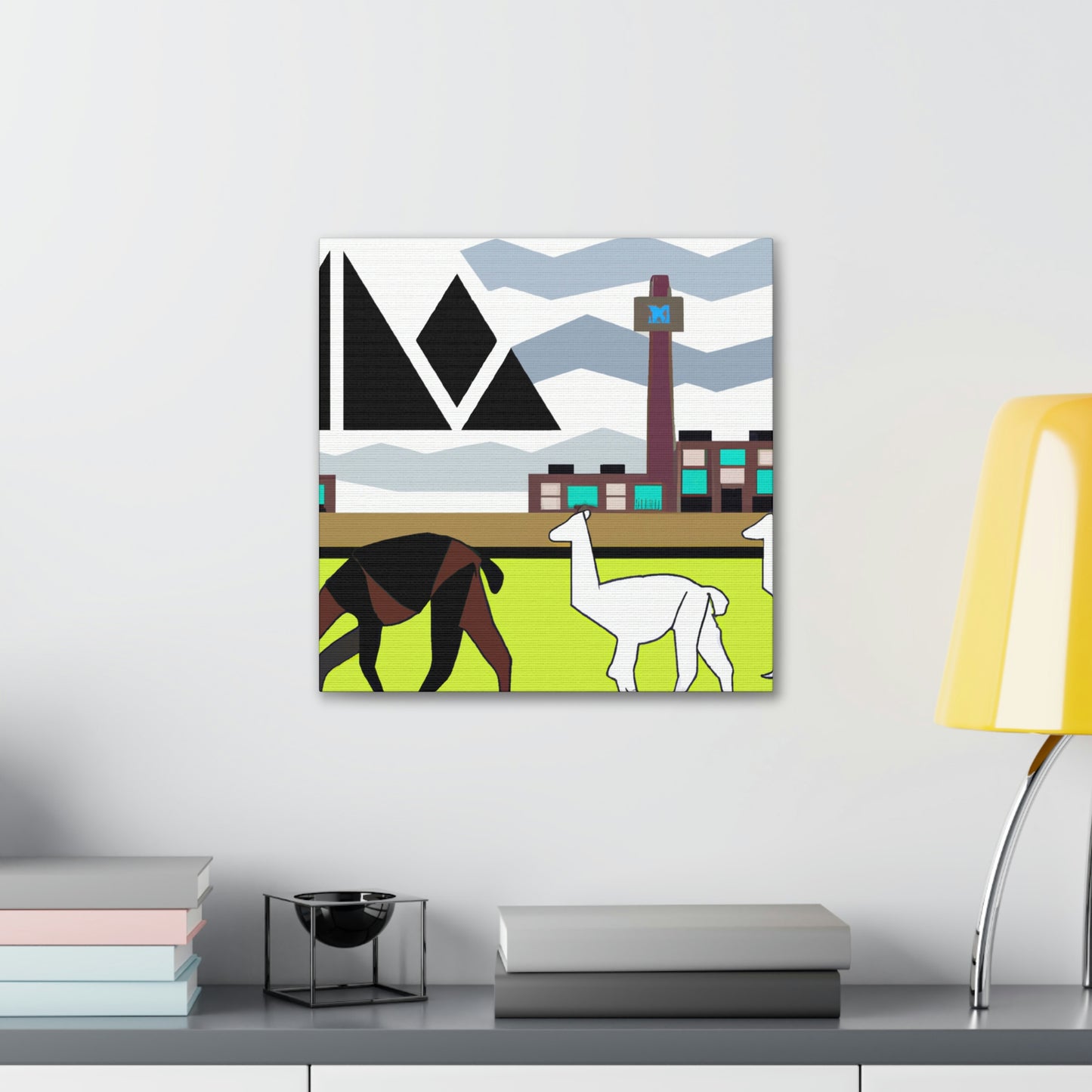 Llama Alights Glamorously - Canvas