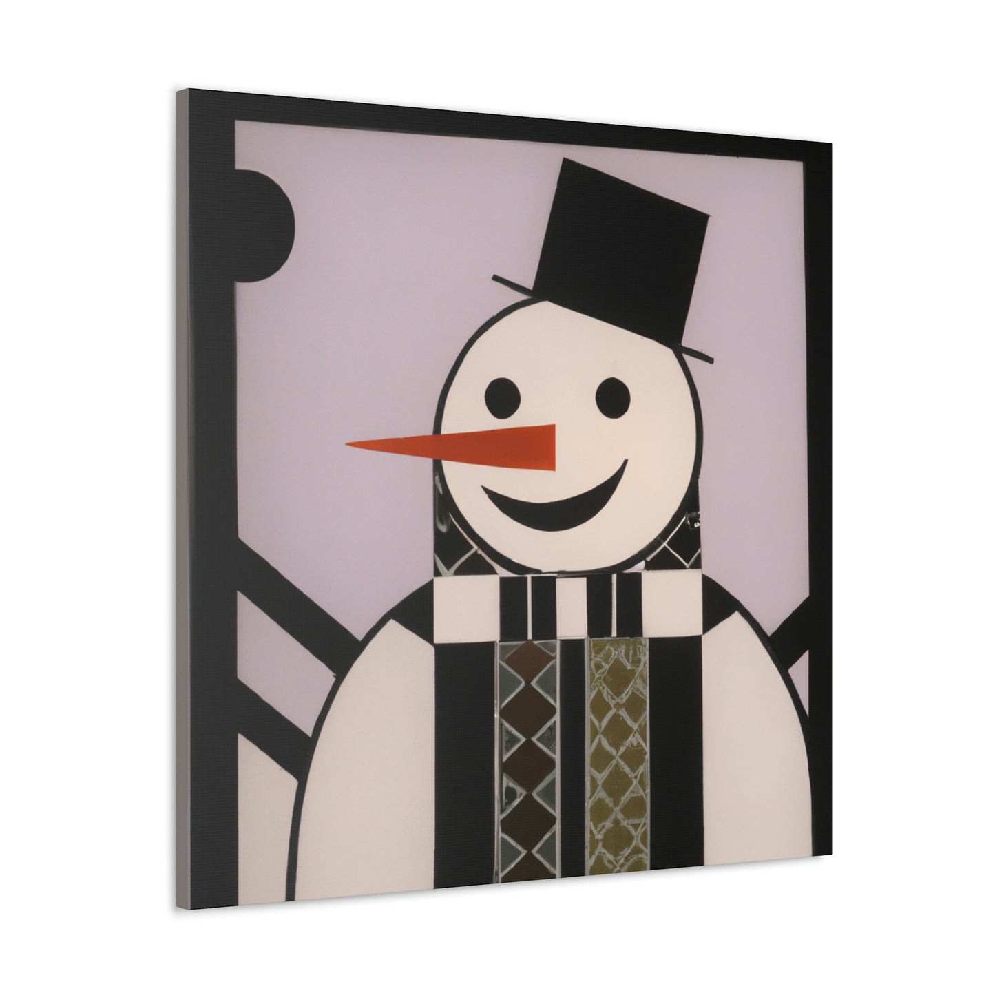 "Frosty Art Deco Snowman" - Canvas