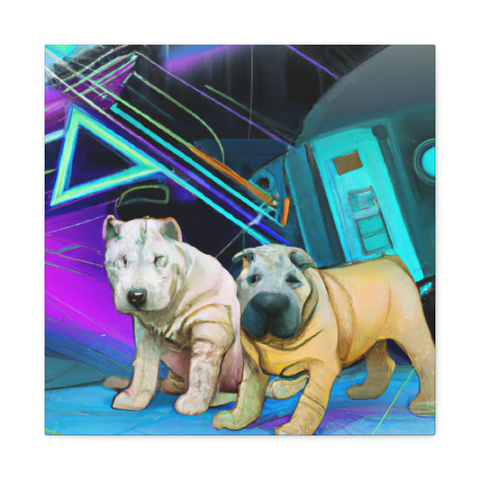 "Shar Pei in Deco" - Canvas