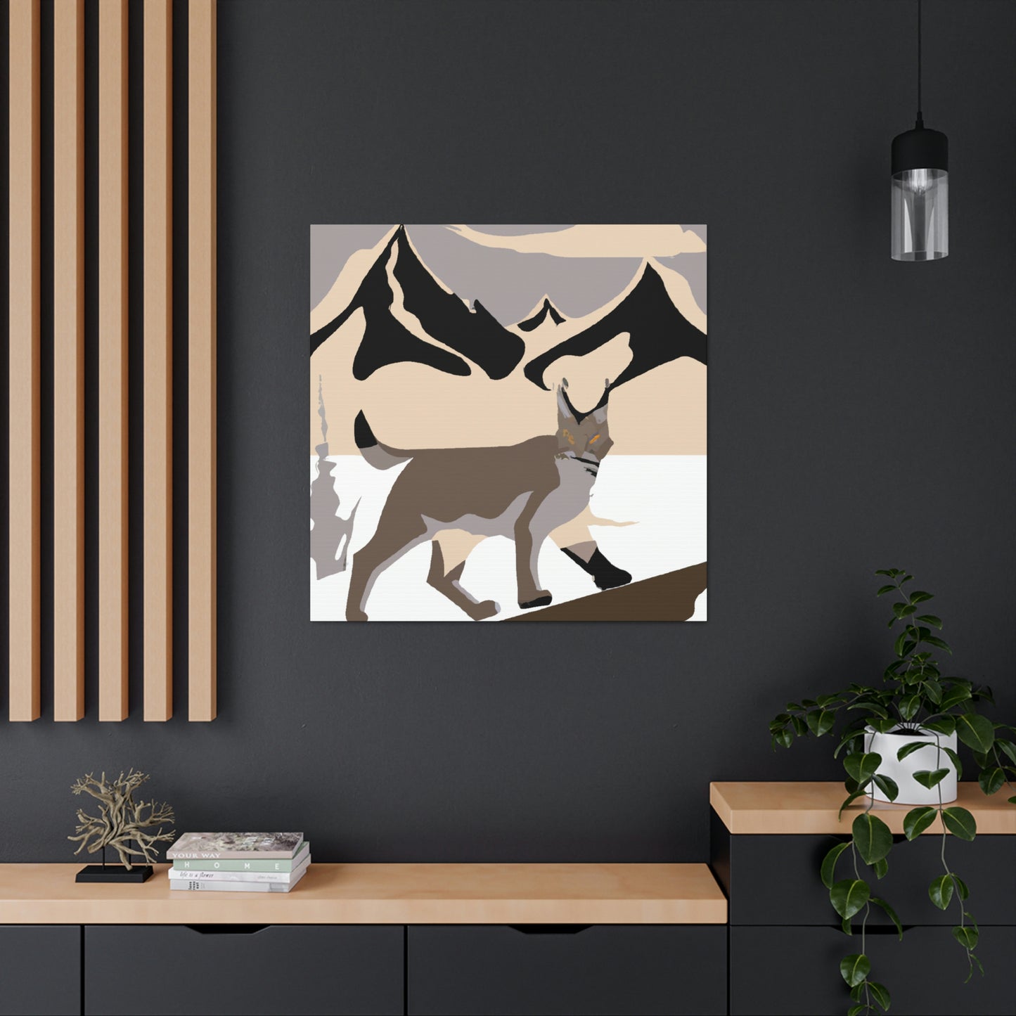 "Bobcat in Art Deco" - Canvas