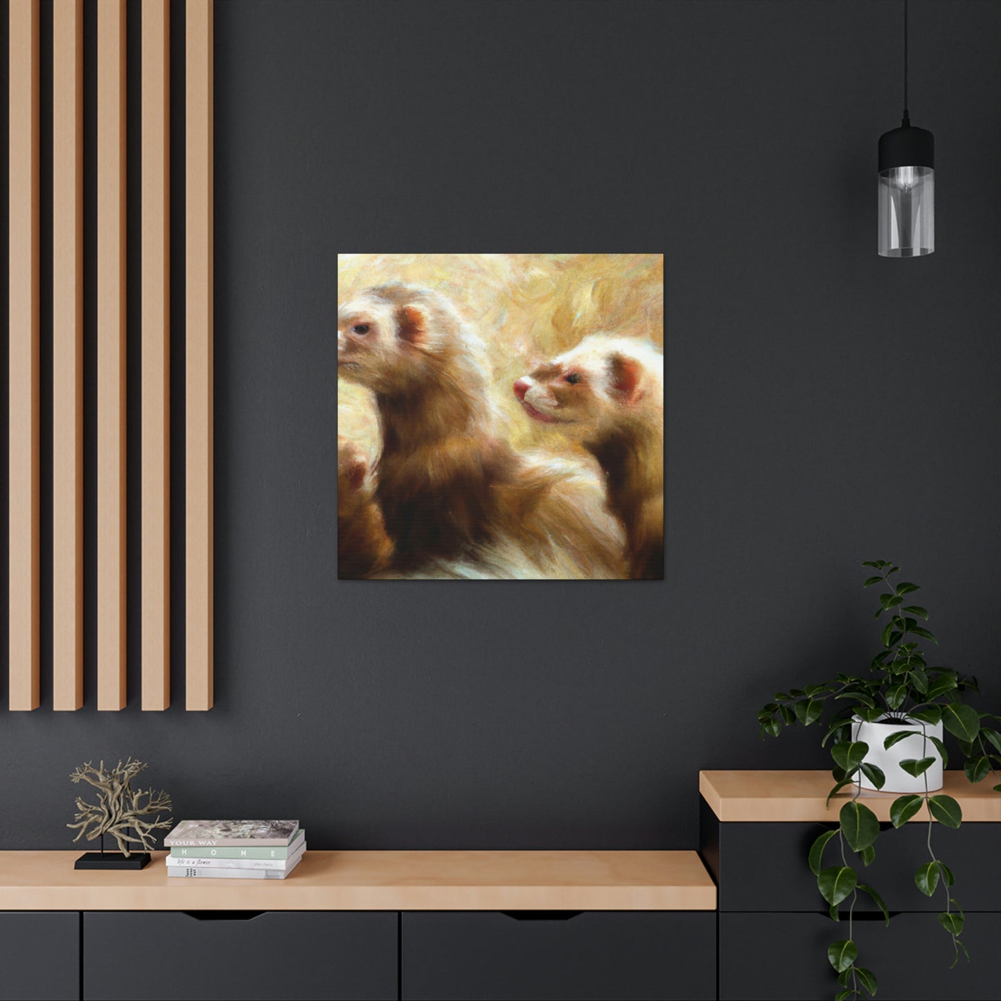 Ferrets in Impressionism - Canvas