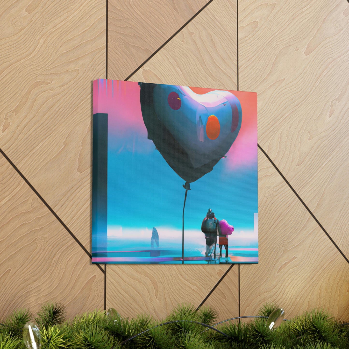 "Heart Balloon Ascension" - Canvas