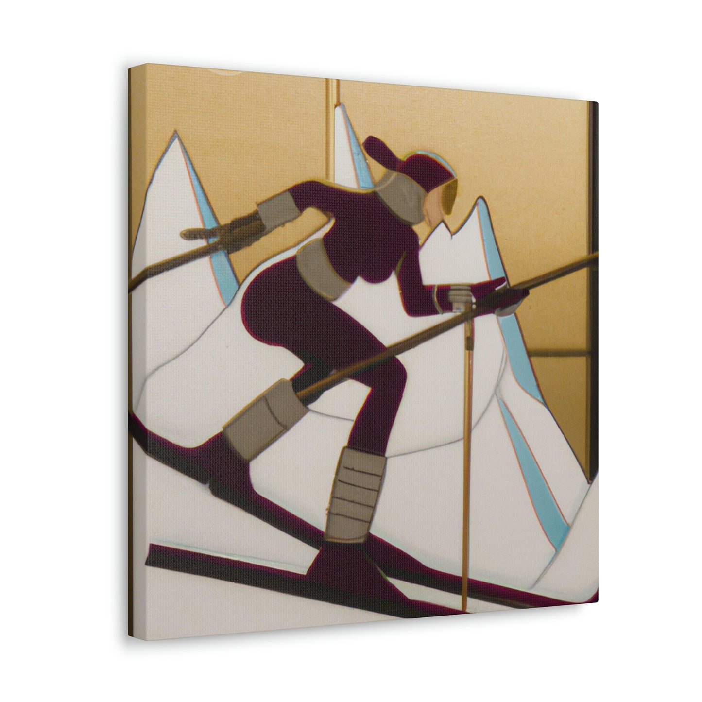 Gleaming Ski Slalom - Canvas