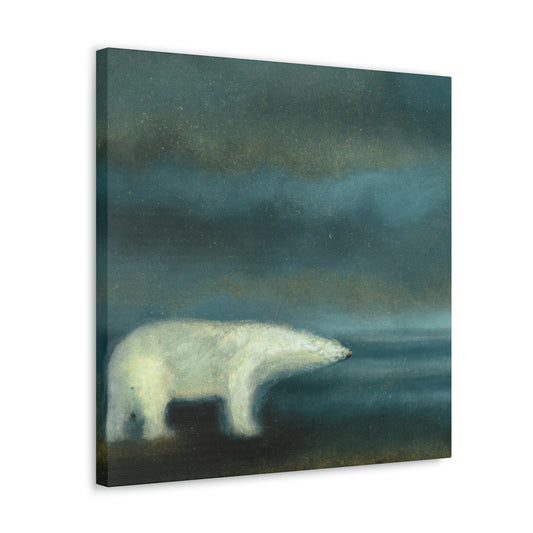 Polar Bear Pointillism - Canvas