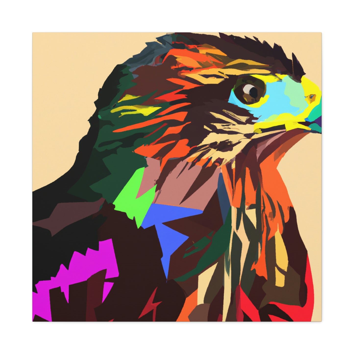 Hawk in Pop Art - Canvas