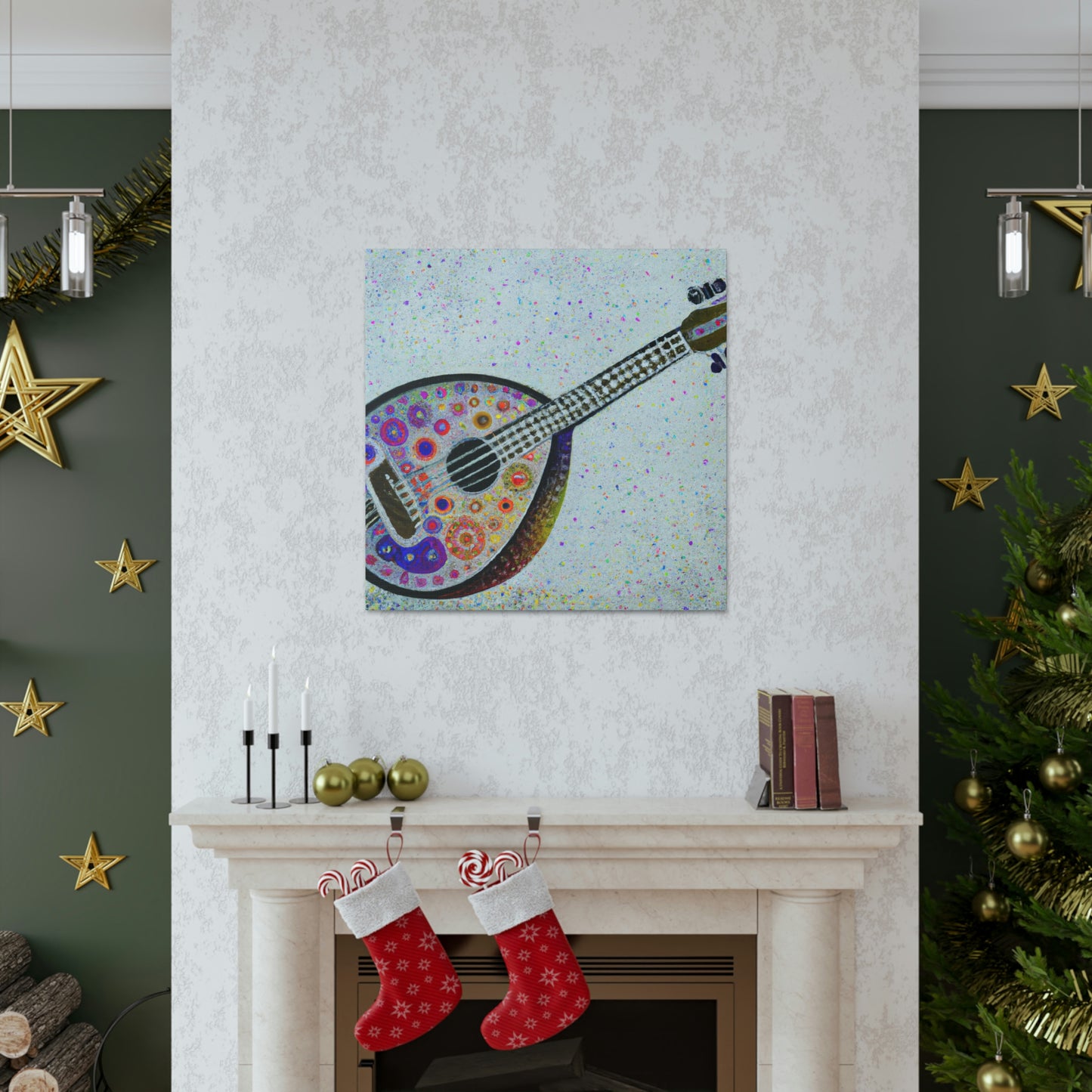 Mandolin in Pointillism - Canvas