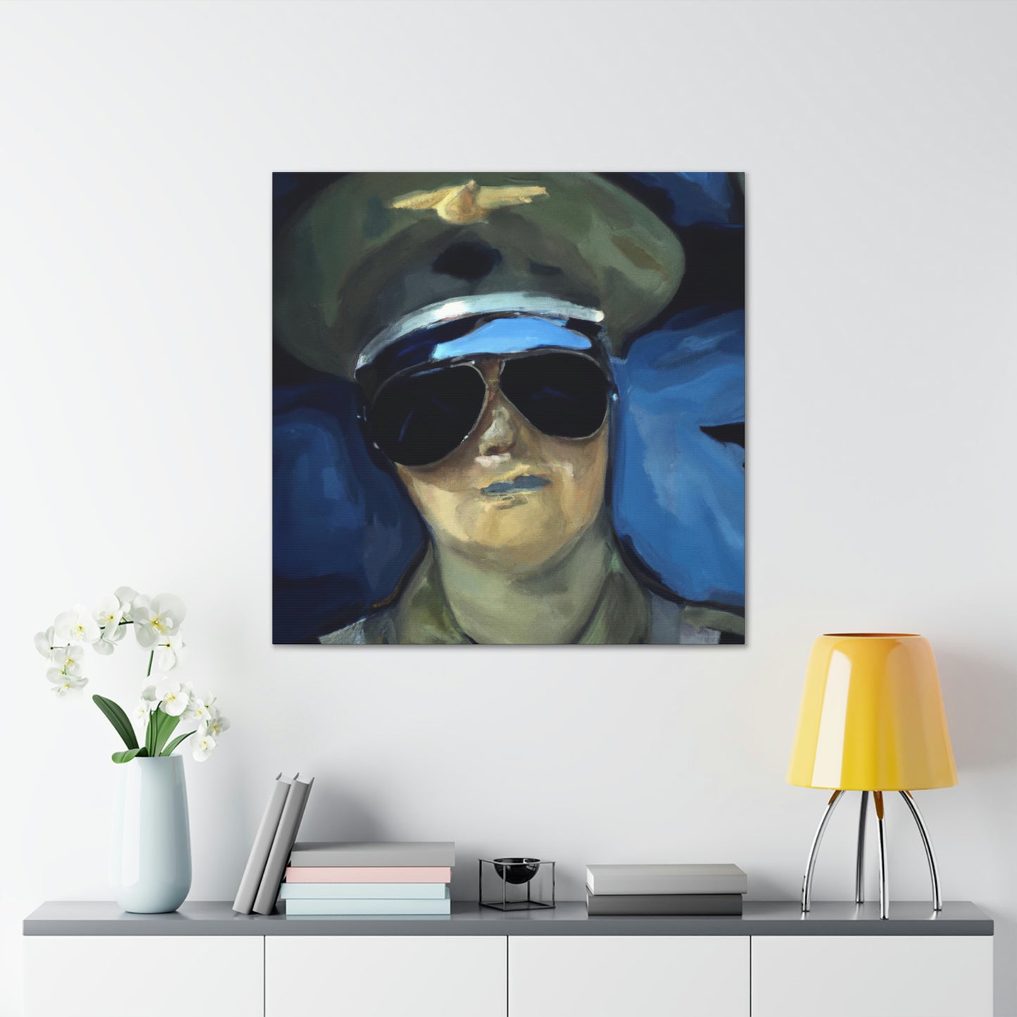 Navy Pilot Expressionism - Canvas