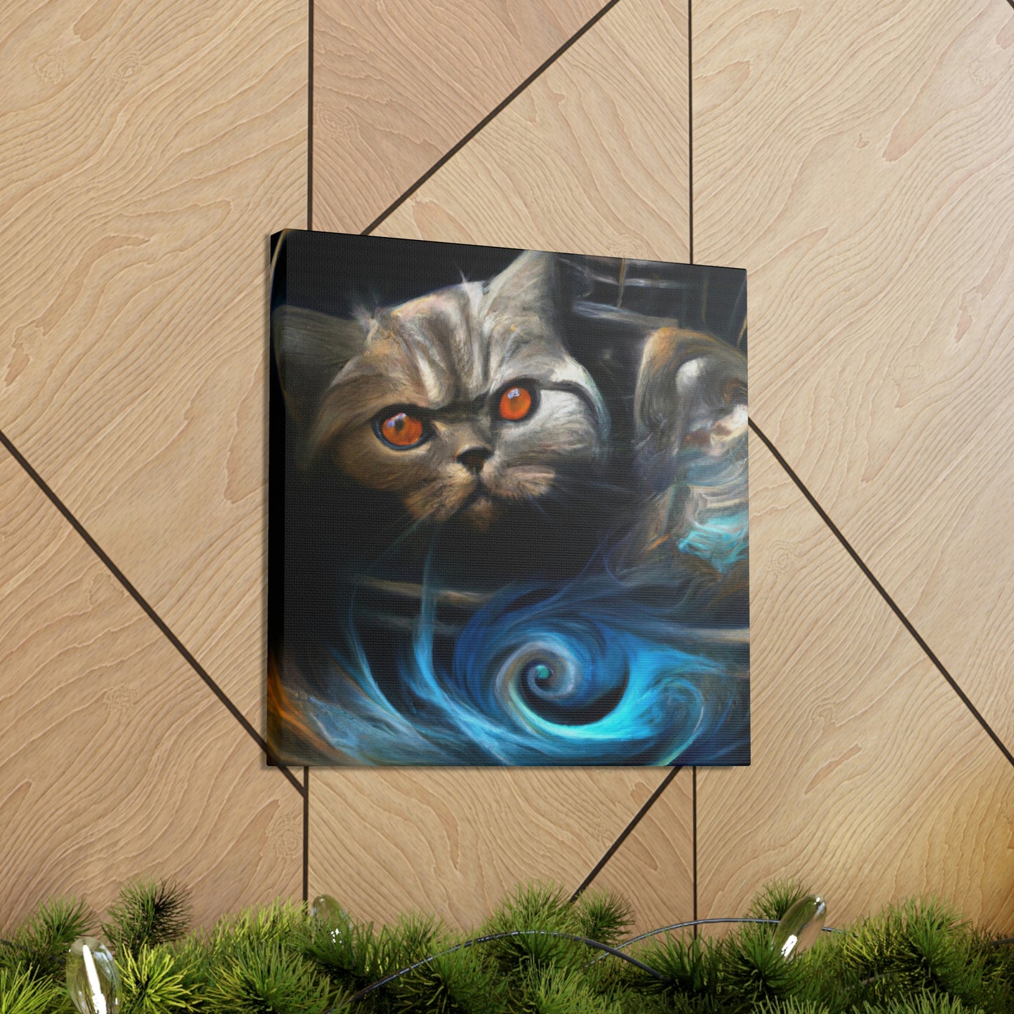 "Cat Purring Contentedly" - Canvas