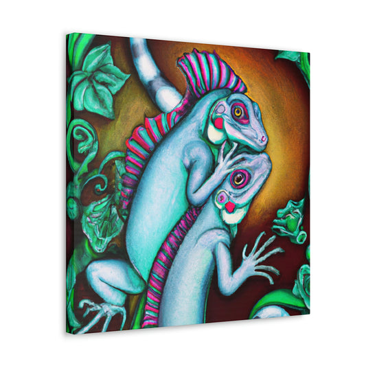 Iguanas in Bloom. - Canvas