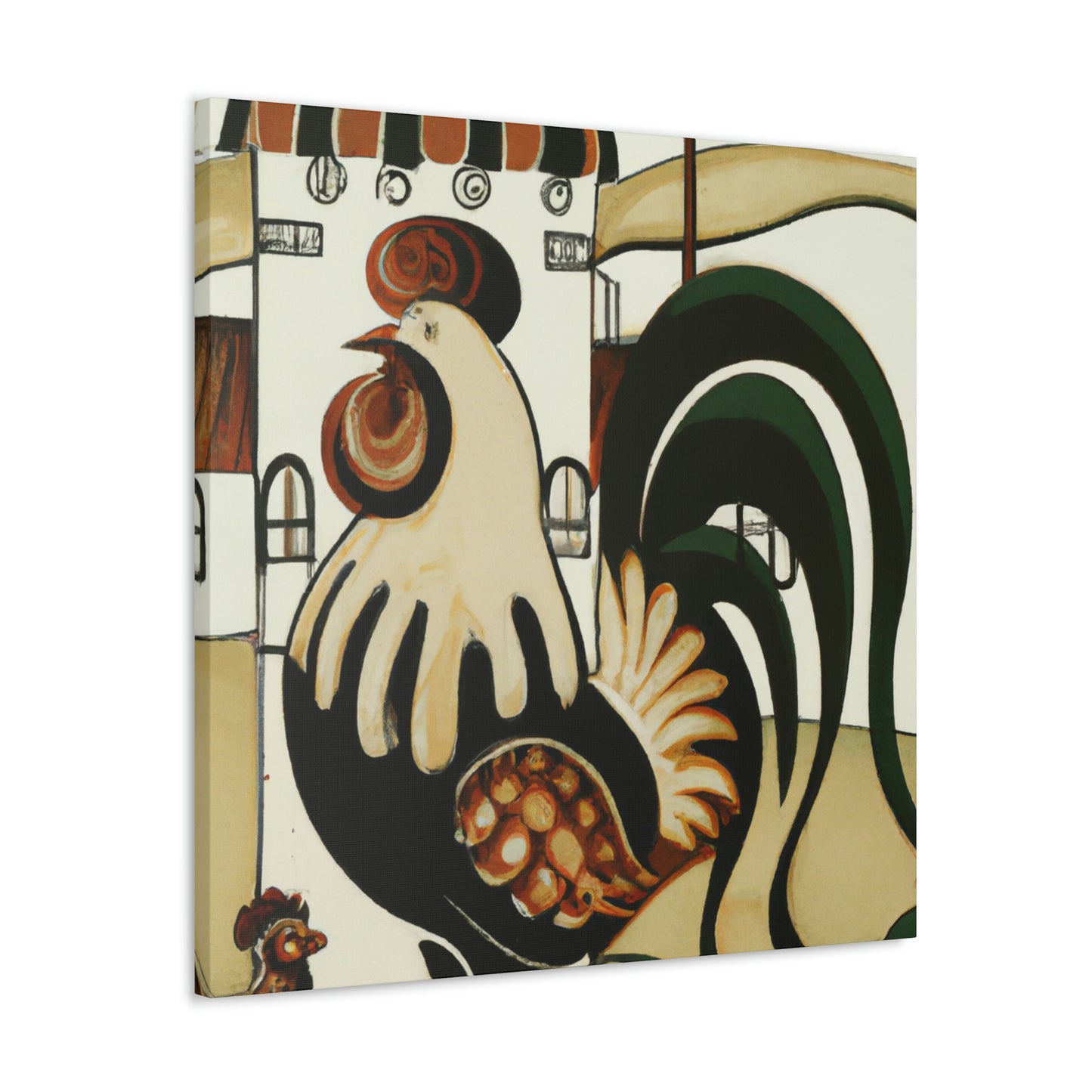 "Rooster At Dawn, Art Nouveau" - Canvas