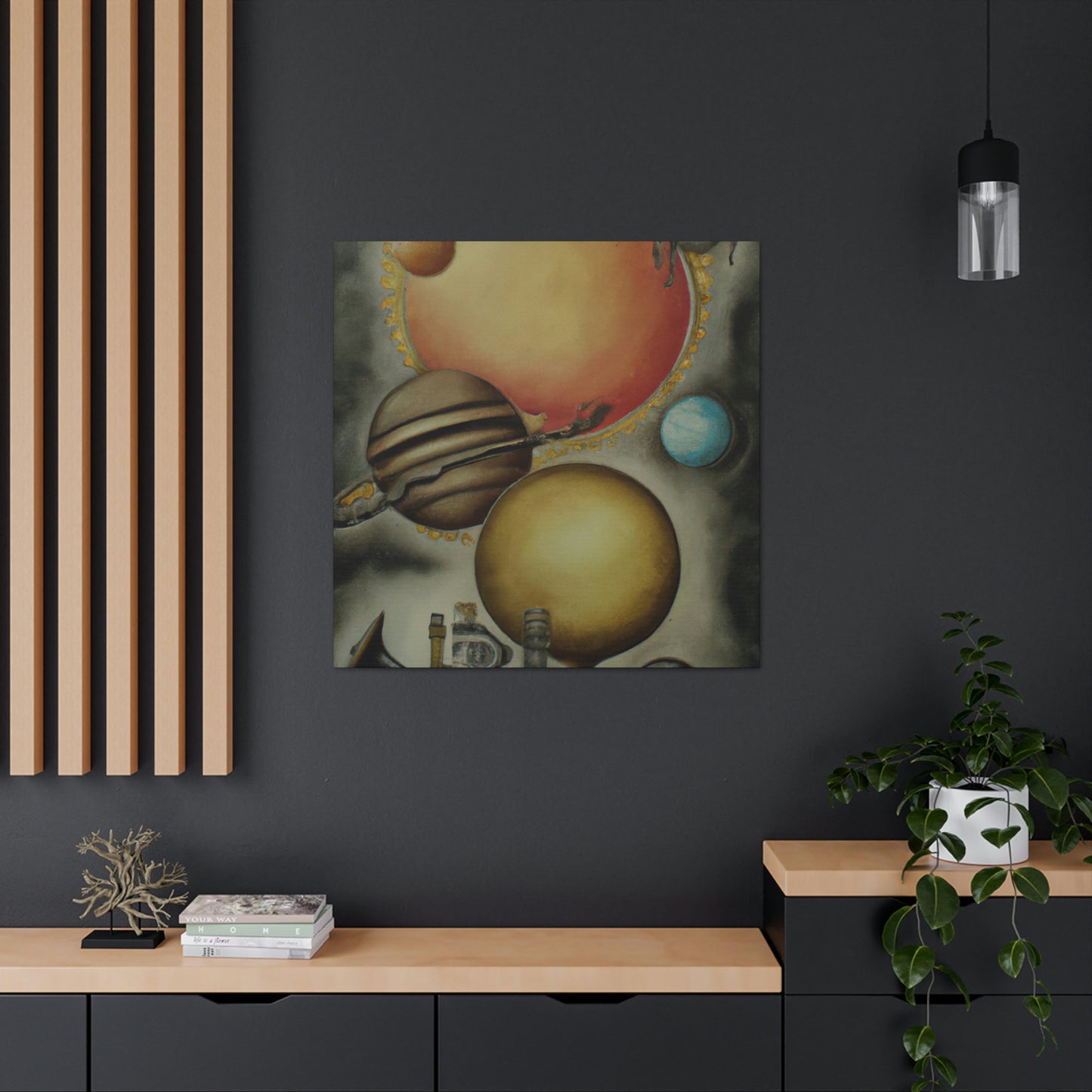 Steampunk Planets Violet - Canvas