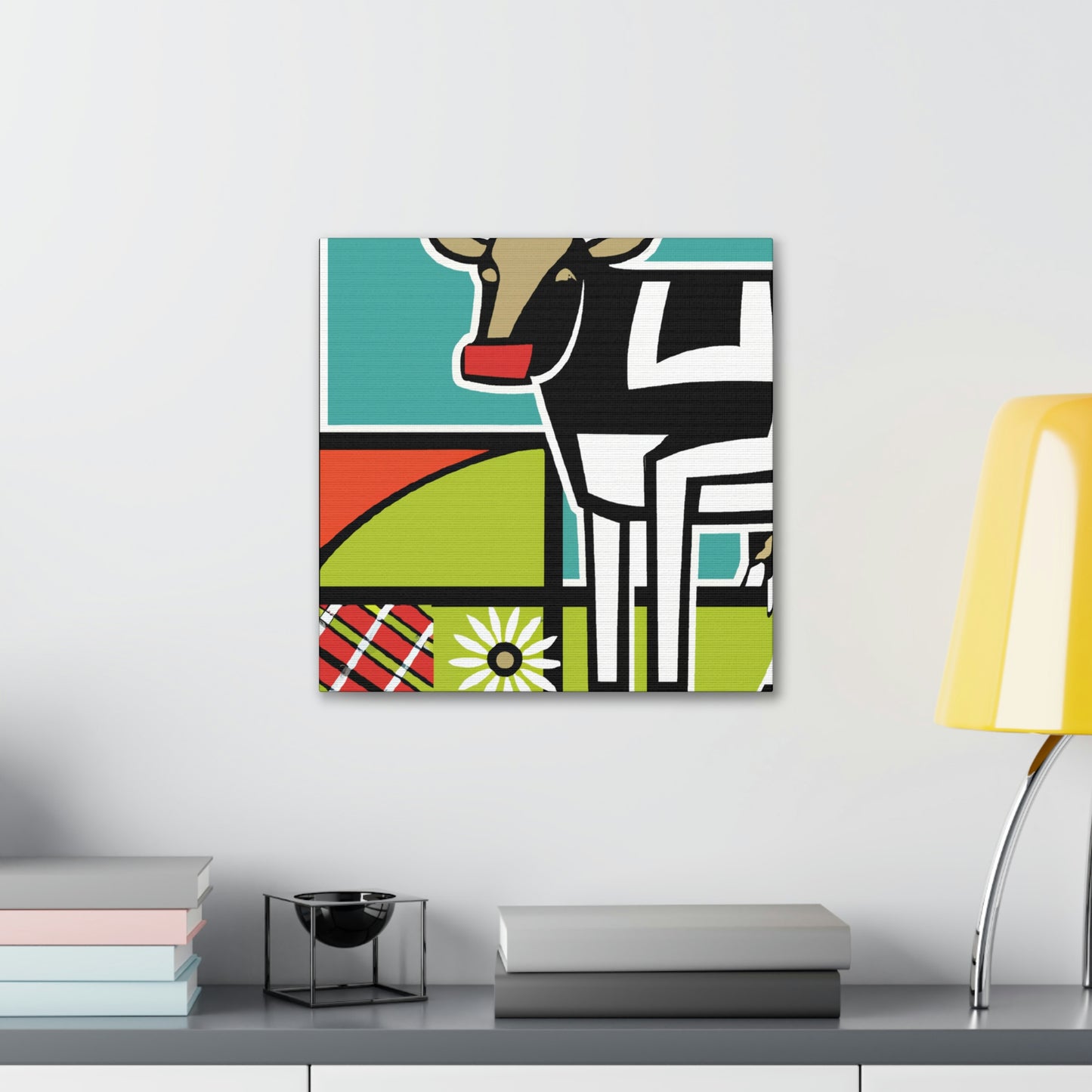 "Cow among Art Deco" - Canvas