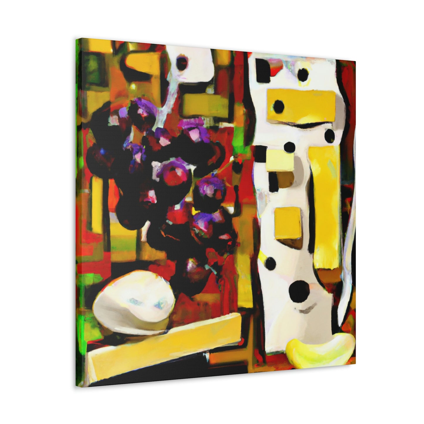 "Cheese and Grapes Collage" - Canvas