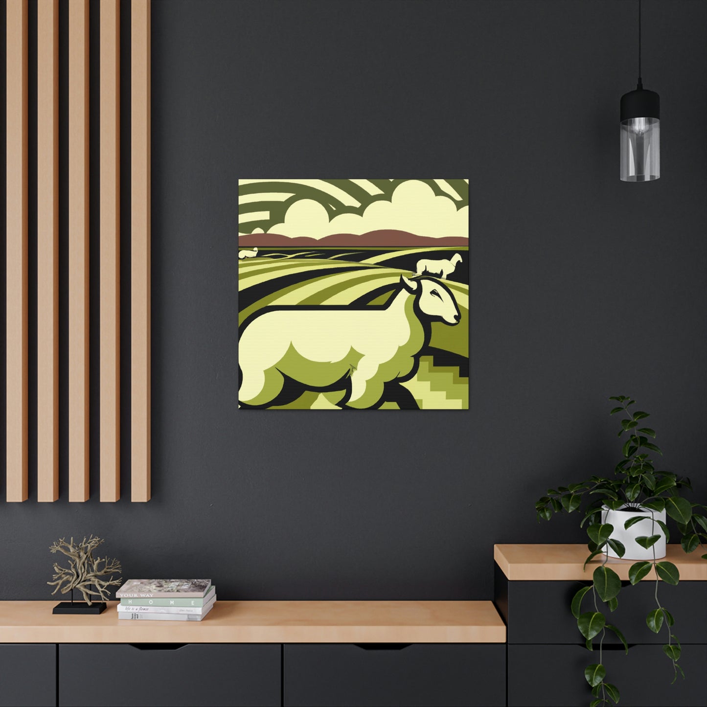 Sheep in Splendor. - Canvas