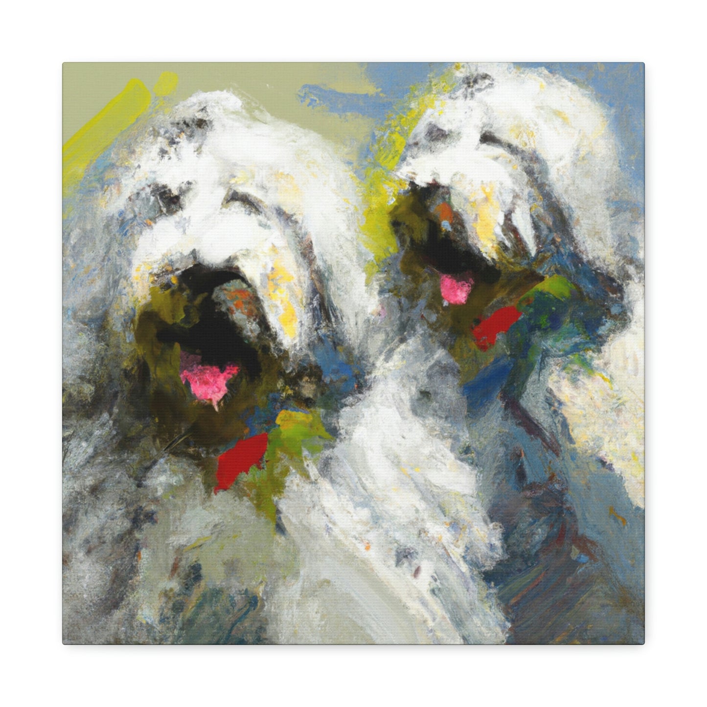 "Old English Sheepdog Dream" - Canvas