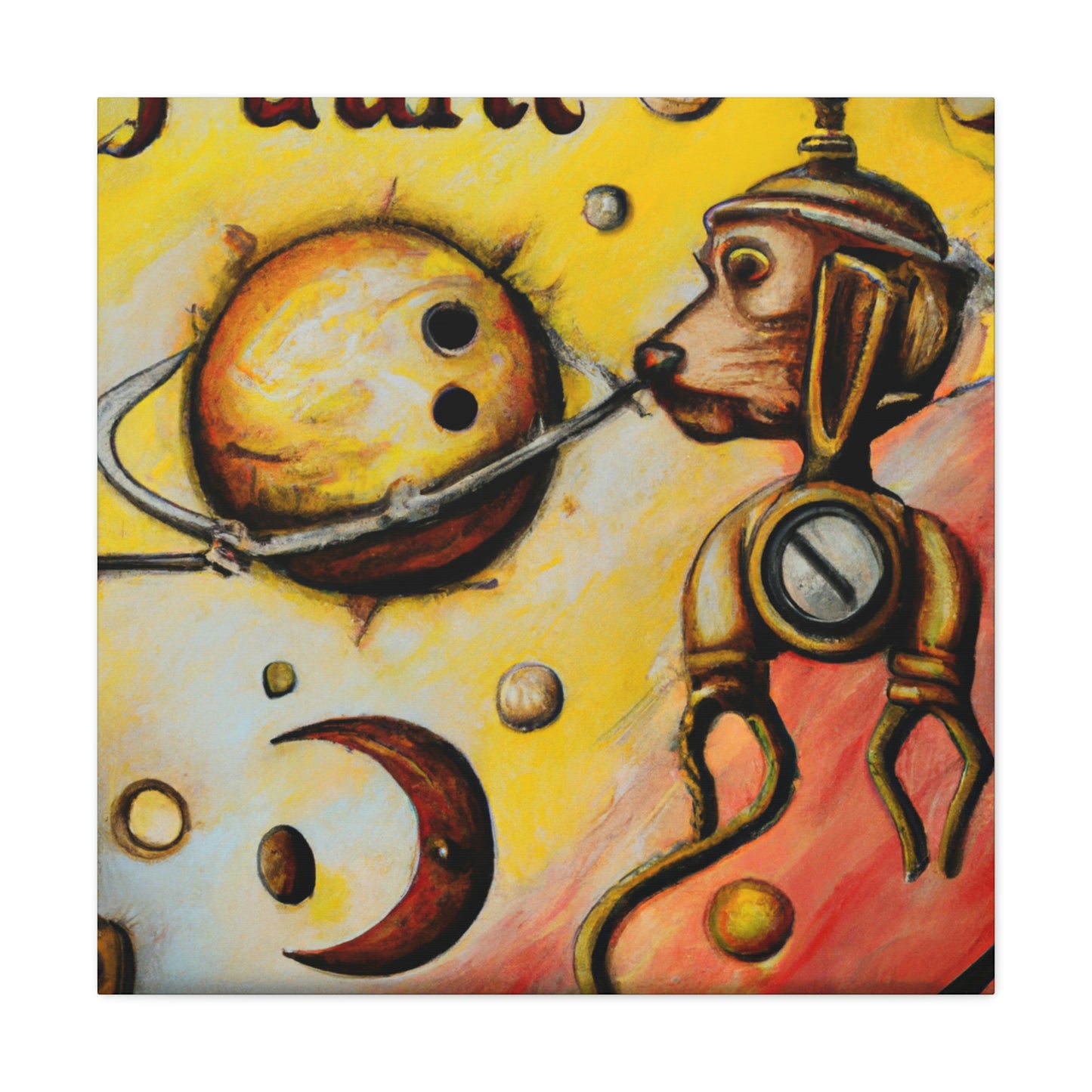 "Pluto in Steampunk Age" - Canvas