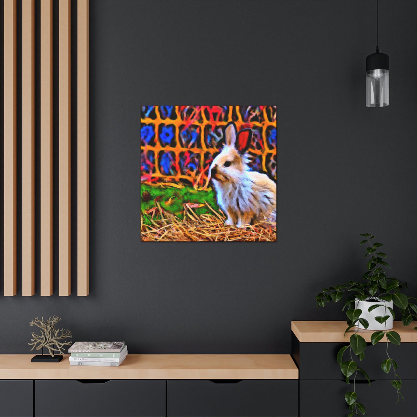 Rabbit in Digital Dreams - Canvas