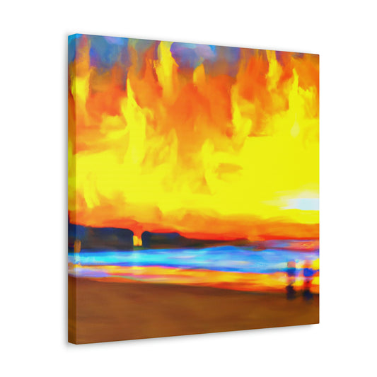 A Framed Glowing Sunset - Canvas