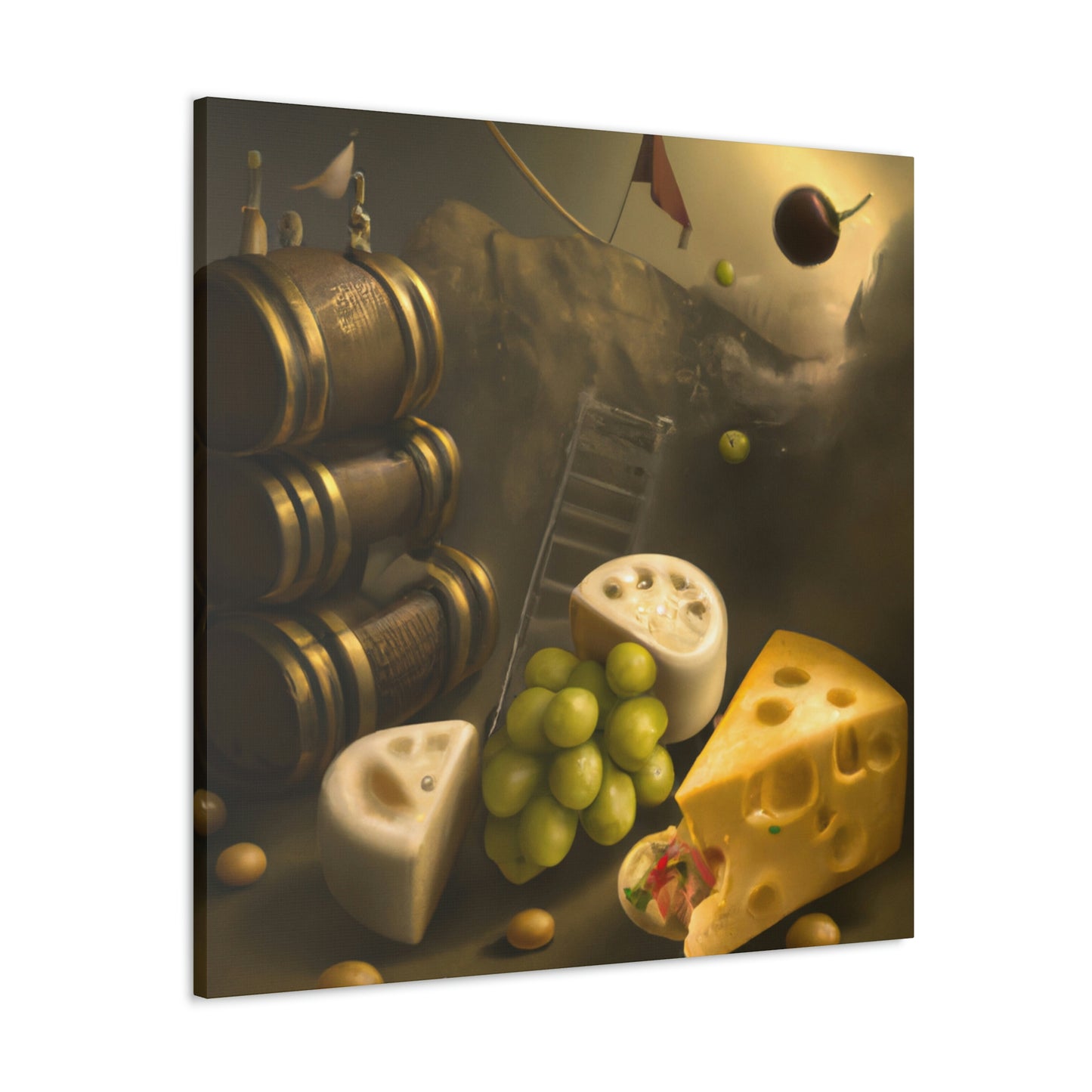 "Cheese Grapes Steampunk" - Canvas