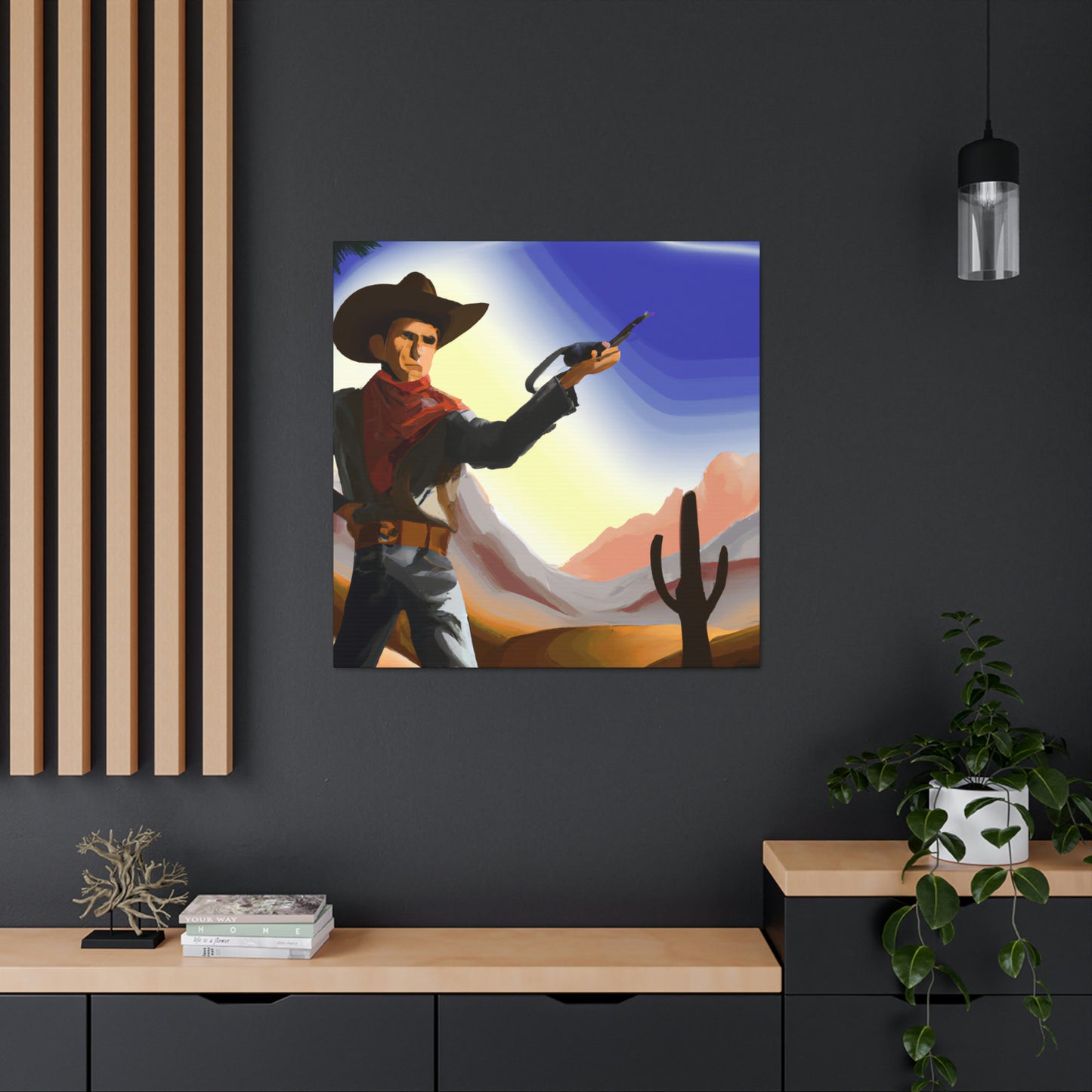 Guns Against Seascape - Canvas