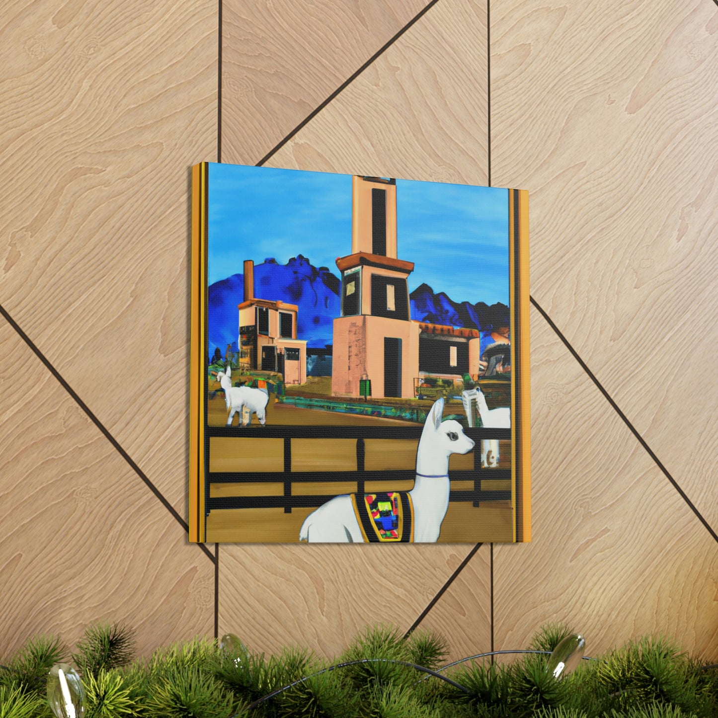 Llama Art Deco Glam - Canvas