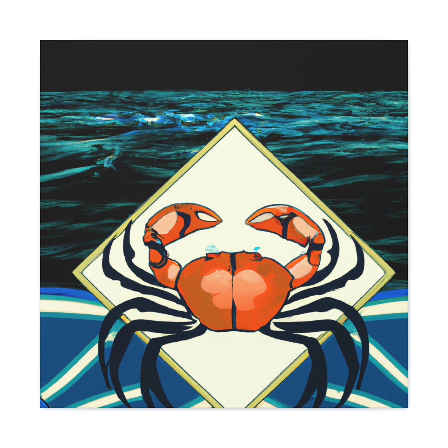 "Crab's Deco Dance" - Canvas