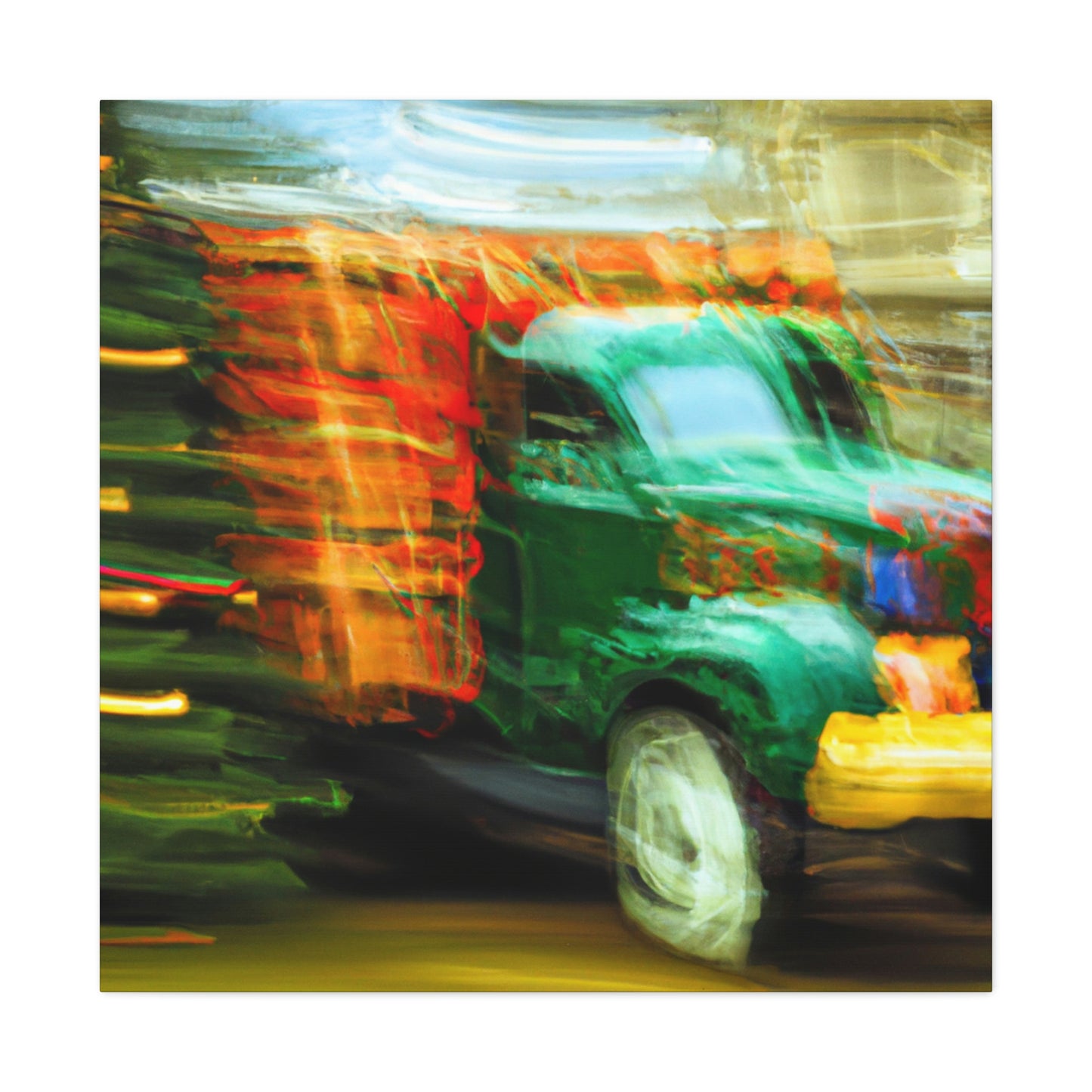 "Truck with Christmas Cheer" - Canvas