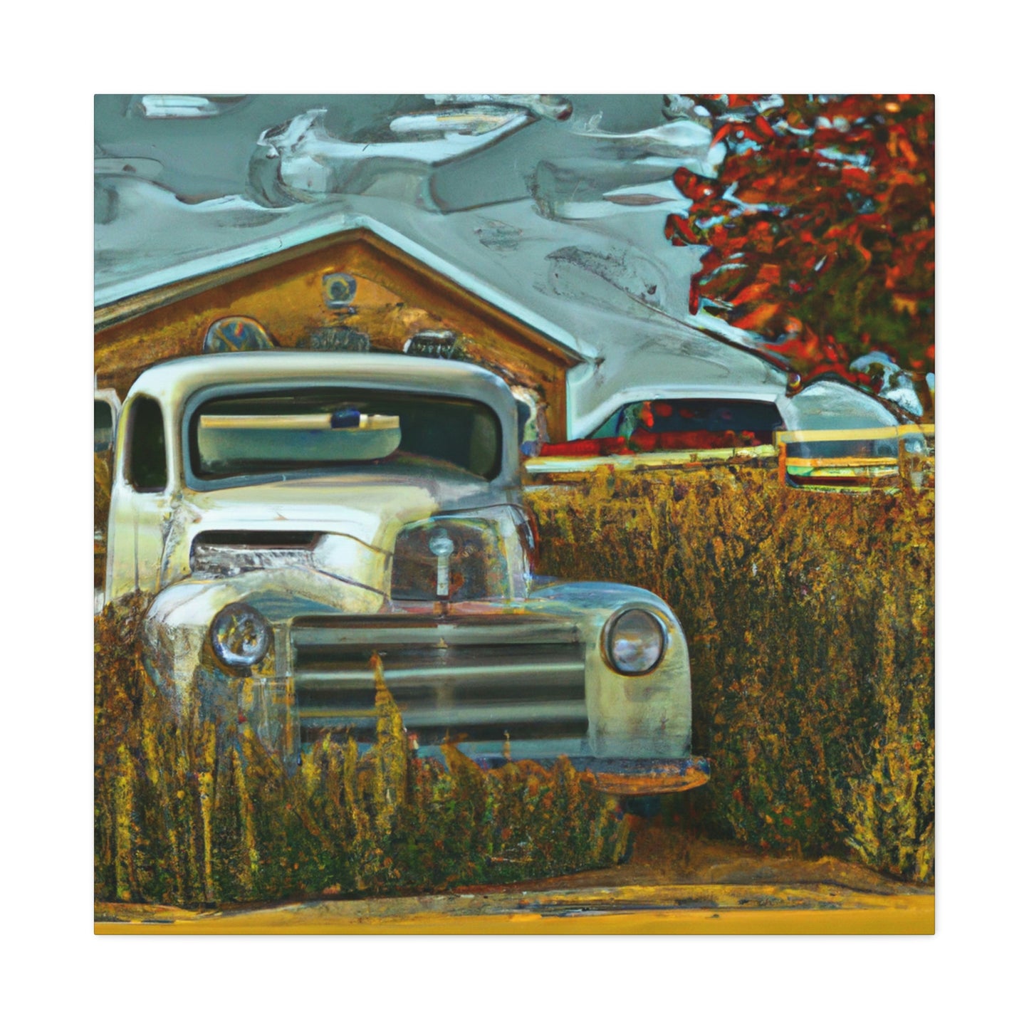 "Rustic Retreat Truckscape" - Canvas