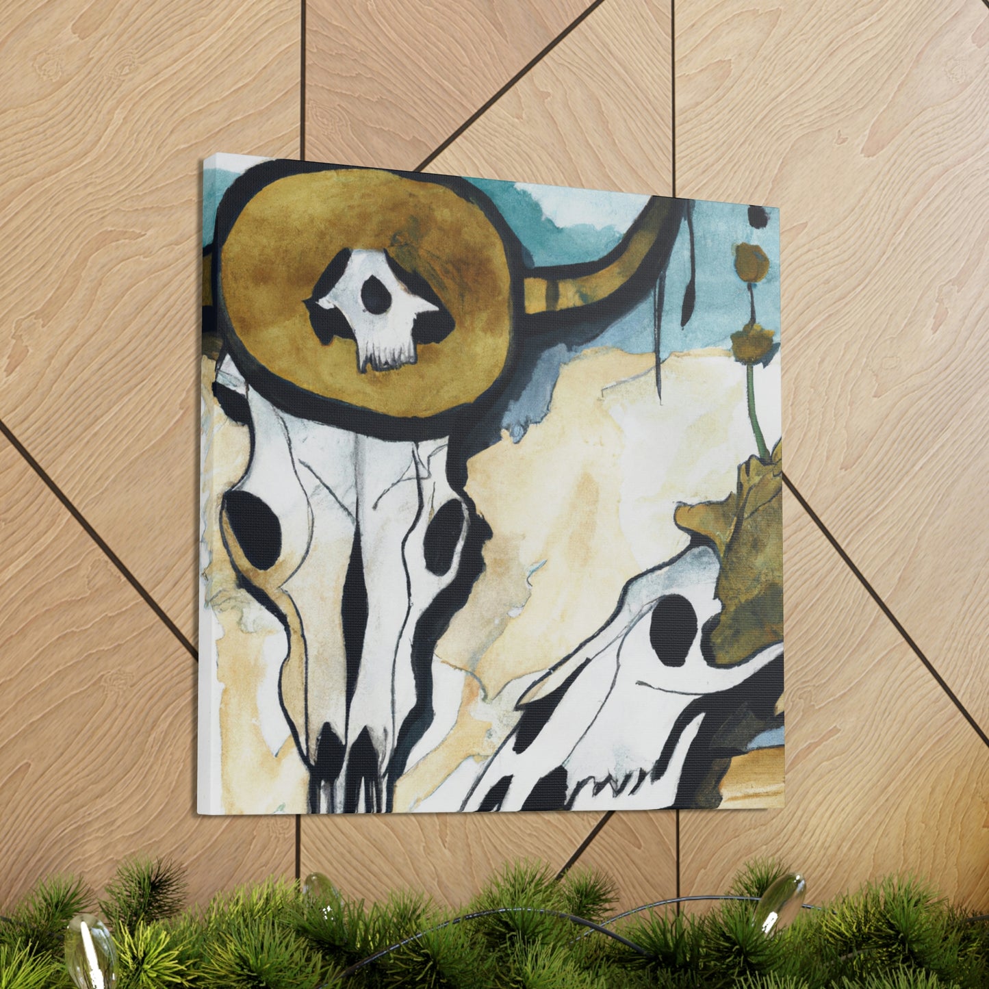 "Cow Skull in Vision" - Canvas