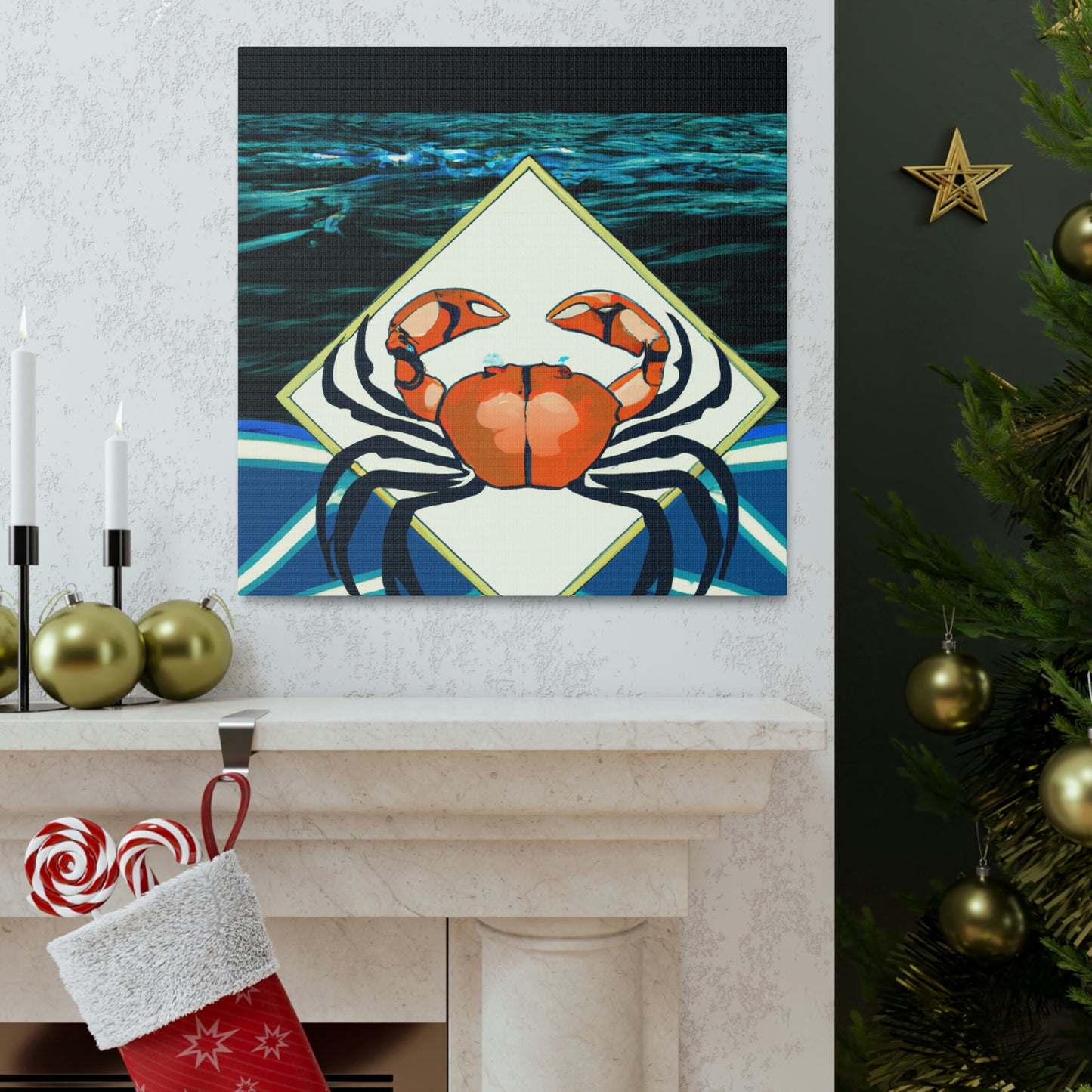 "Crab's Deco Dance" - Canvas