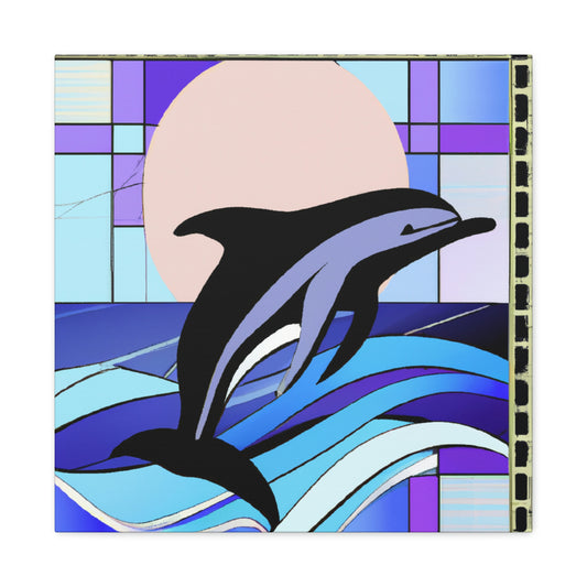 "Dolphin Dancing Geometries" - Canvas